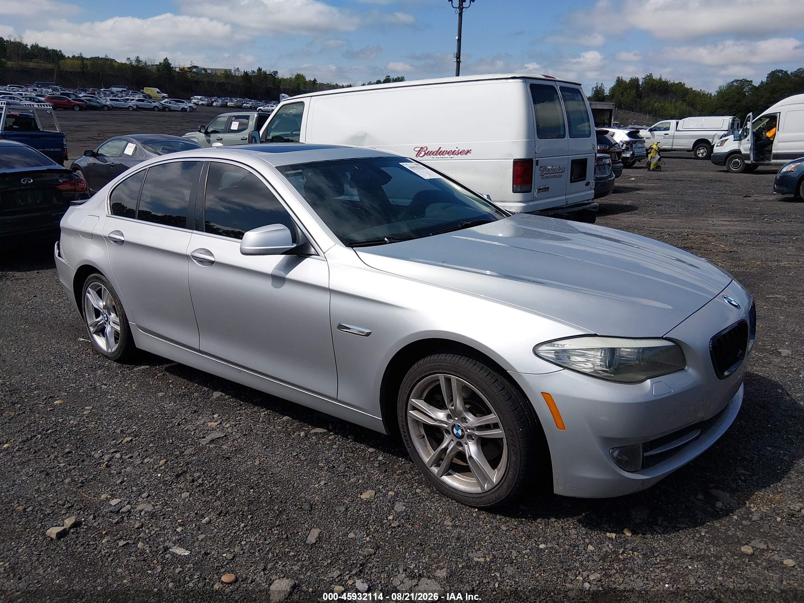 2011 BMW 5 series VIN WBAFR1C55BC737268 IAAI salvage auction — Rear End, Salvage (Pennsylvania), sold $350 on 2026-09-08 (photo 1)