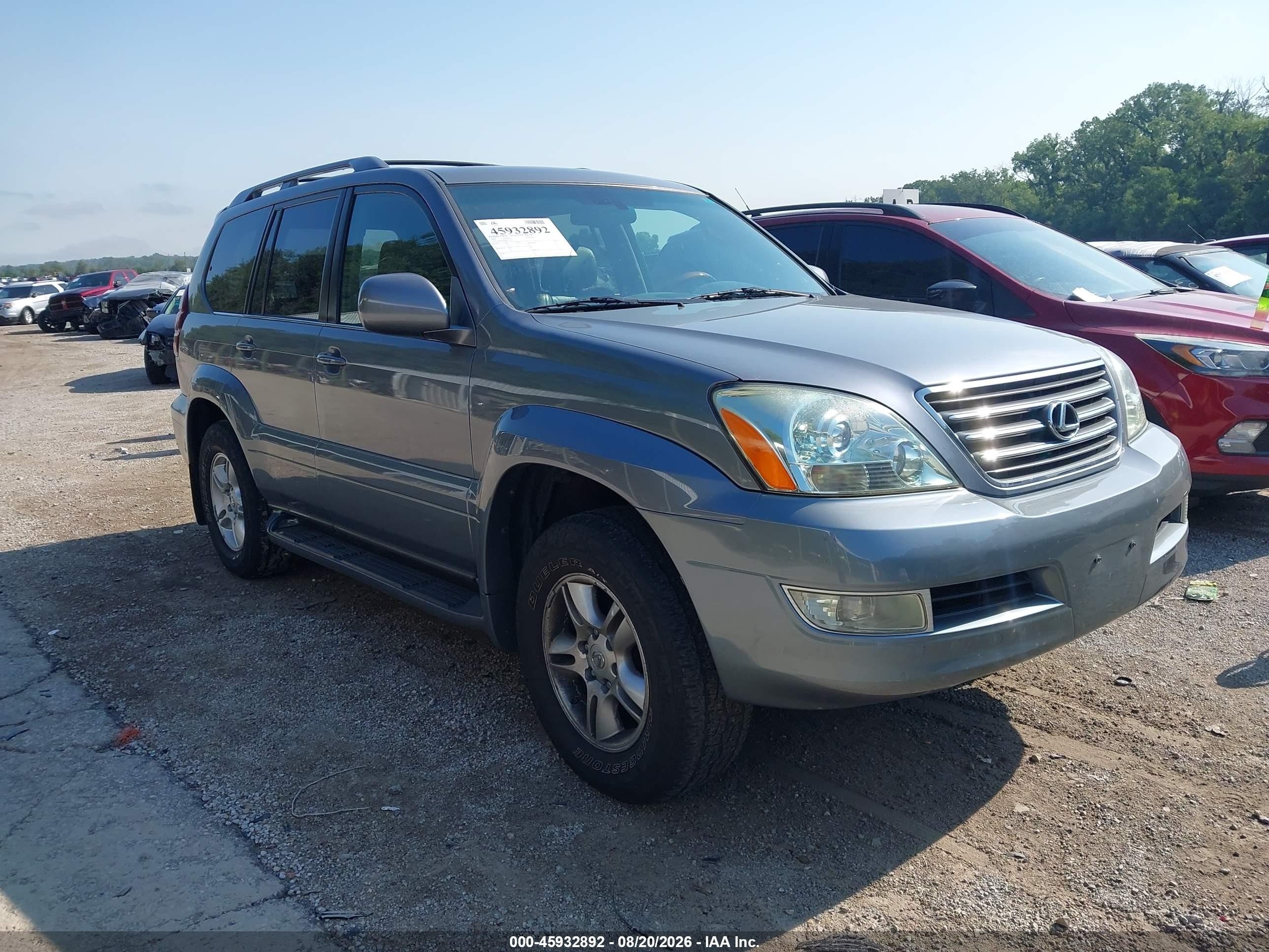 2006 Lexus Gx VIN JTJBT20X960111239 IAAI salvage auction — Normal Wear, Clear (Kansas), sold $3,600 on 2026-09-18 (photo 1)