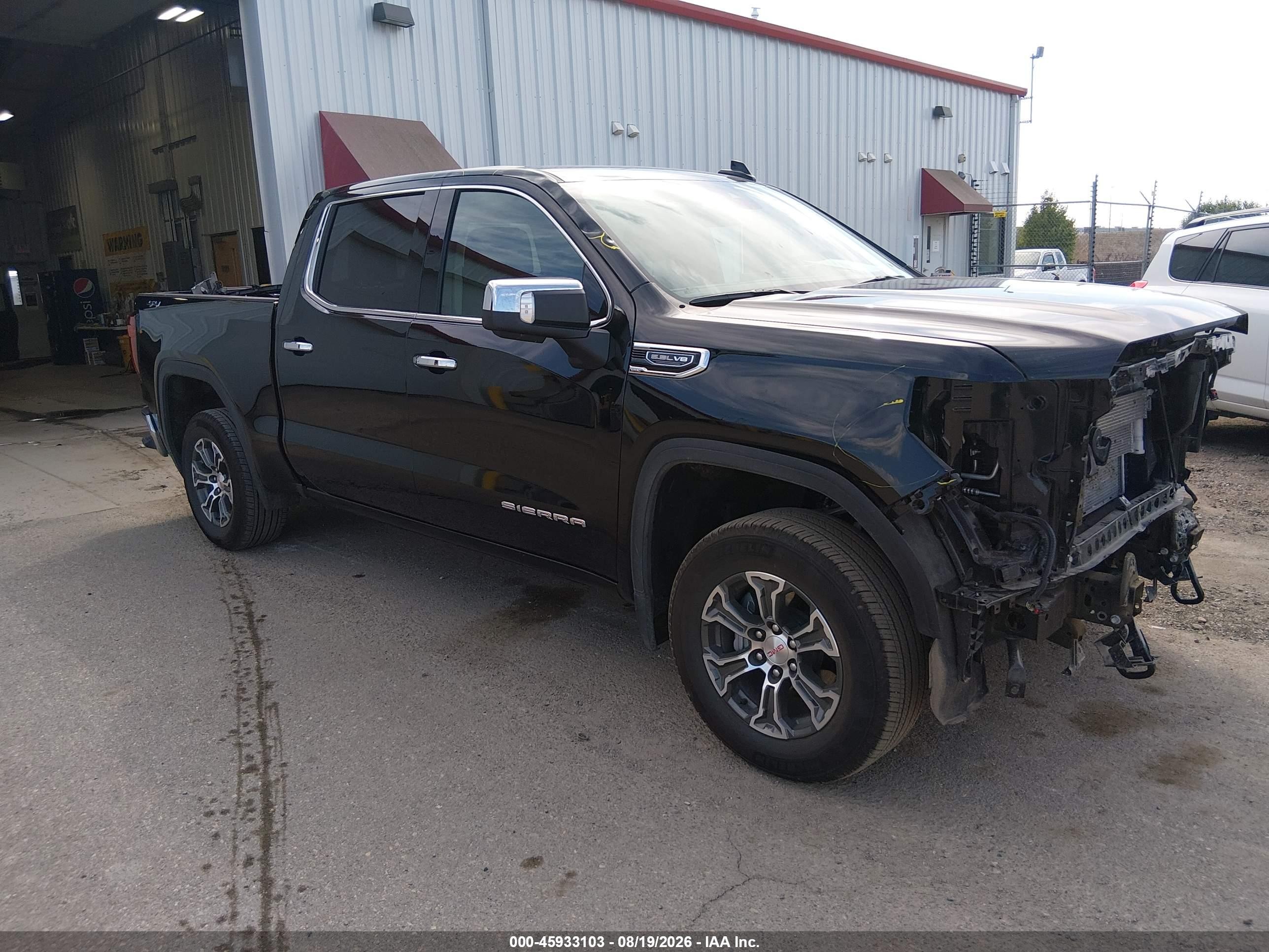 2026 GMC Sierra 1500 VIN 1GTUUDED2TZ374456 IAAI salvage auction — Front End, Enterprise Vehicles Clear Only (Montana), sold $27,750 on 2026-08-22 (photo 1)