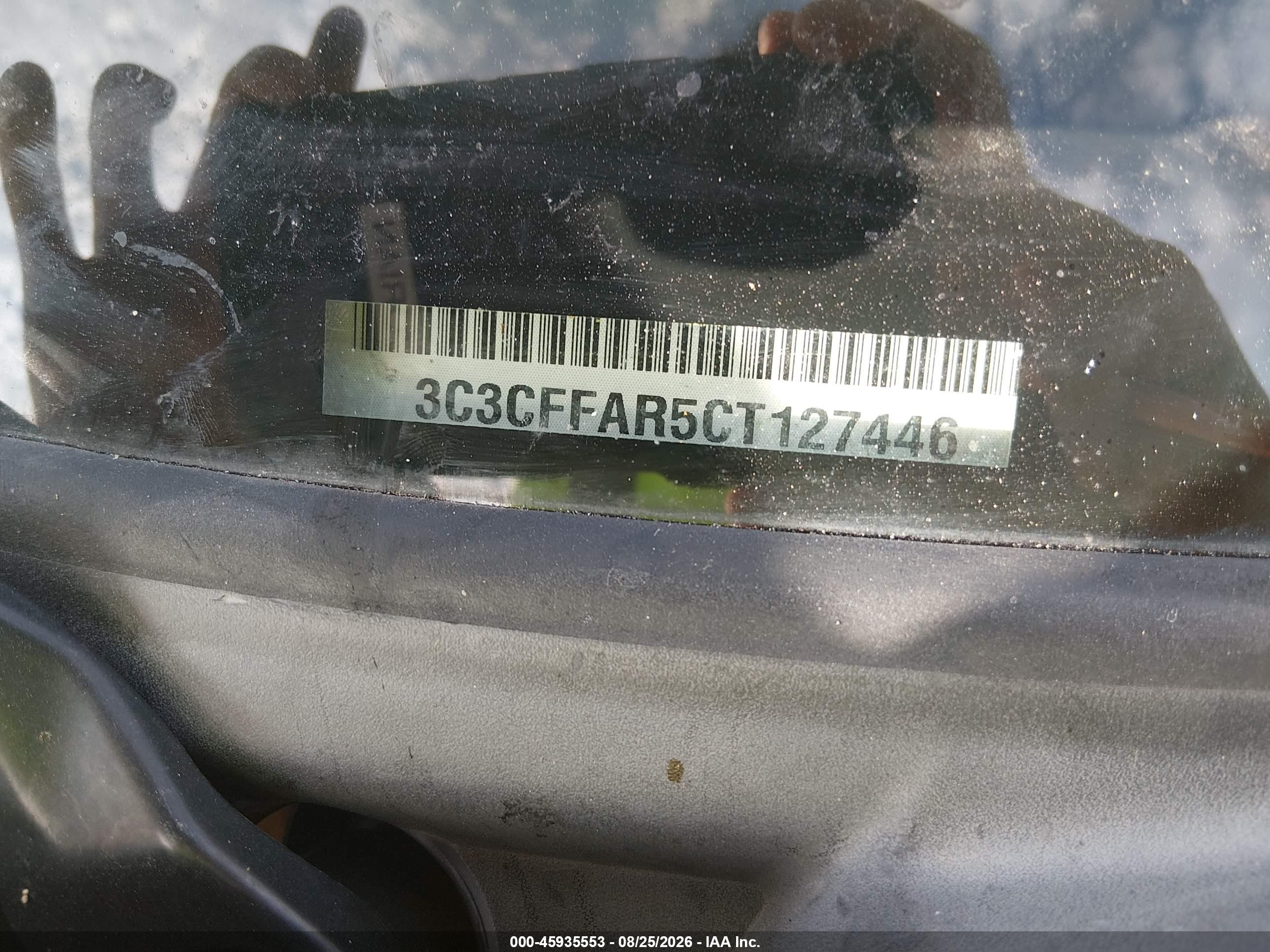 2012 Fiat 500 VIN 3C3CFFAR5CT127446 IAAI salvage auction — Front End, Salvage (Texas), sold $550 on 2026-09-14 (photo 9)