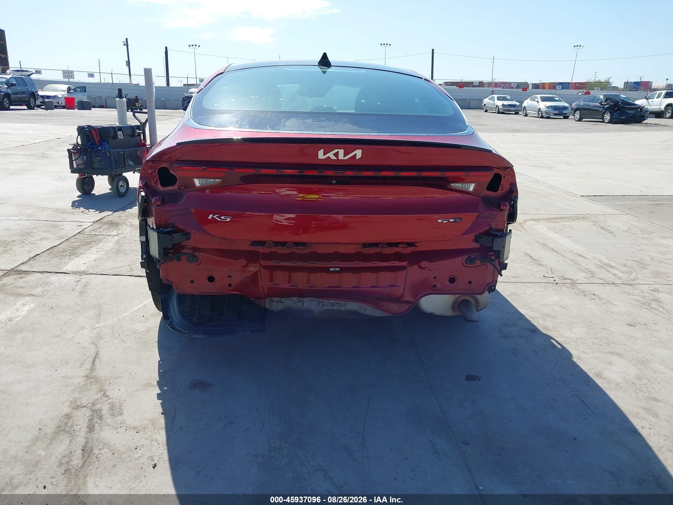 2022 Kia K5 VIN 5XXG64J28NG094459 IAAI salvage auction — Rear End, Salvage (California), sold $7,100 on 2026-09-24 (photo 6)