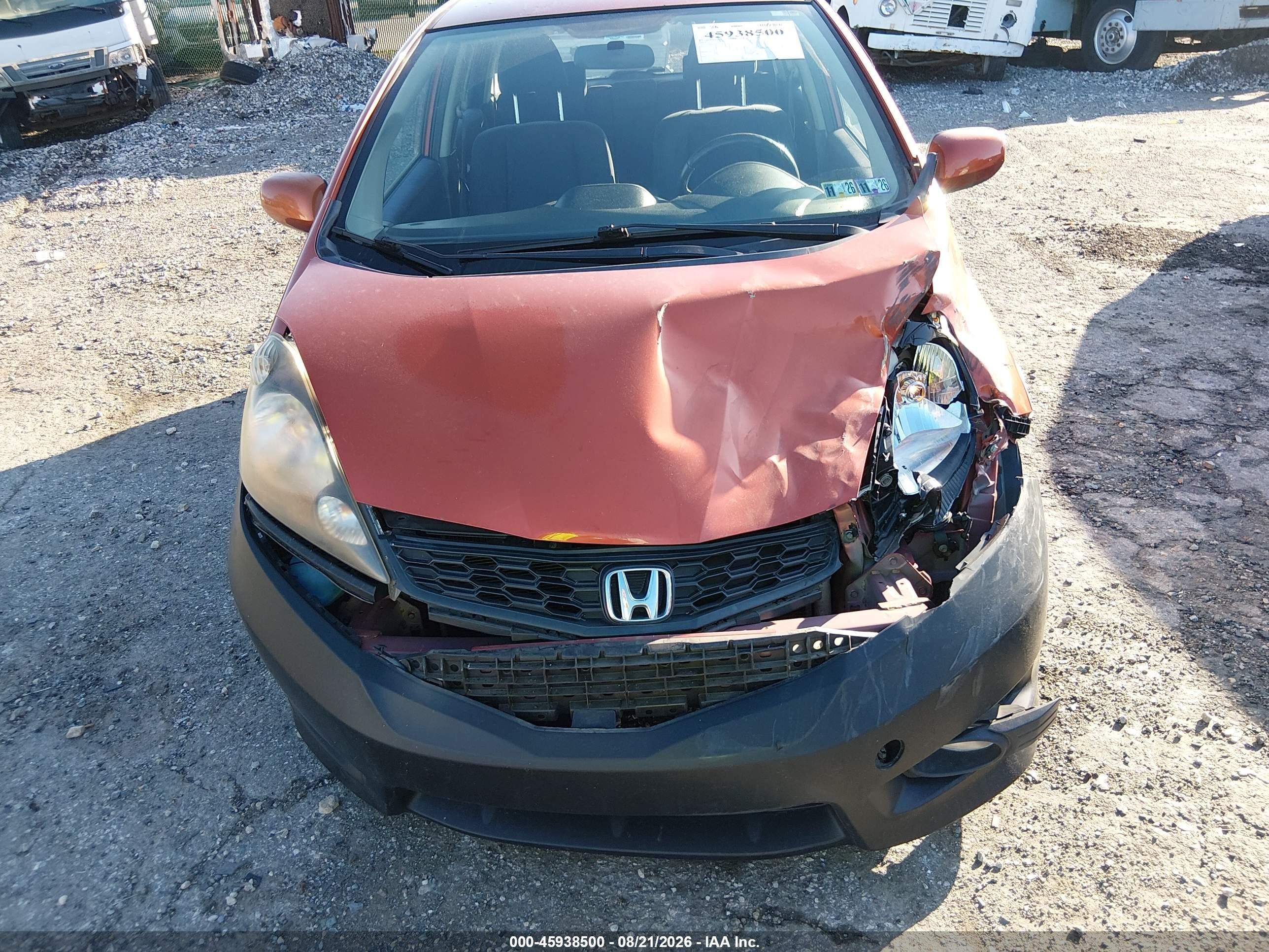 2012 Honda Fit VIN JHMGE8H57CC012744 IAAI salvage auction — Front End, Salvage (Pennsylvania), sold $1,150 on 2026-09-25 (photo 6)