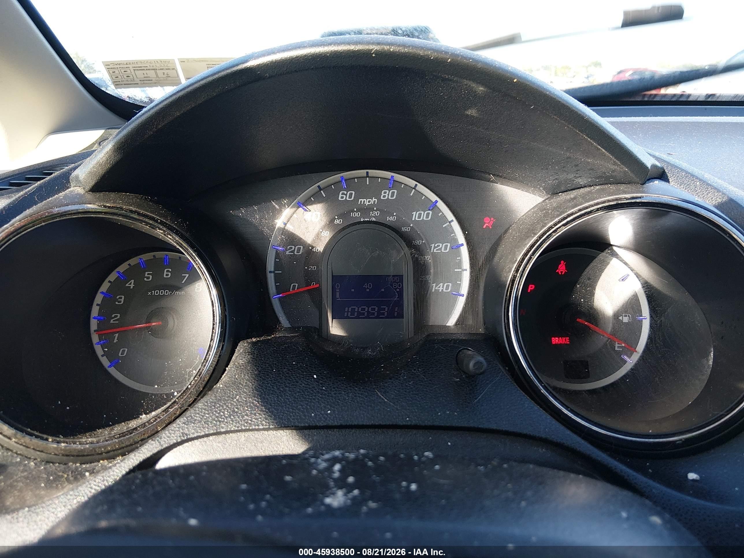 2012 Honda Fit VIN JHMGE8H57CC012744 IAAI salvage auction — Front End, Salvage (Pennsylvania), sold $1,150 on 2026-09-25 (photo 7)