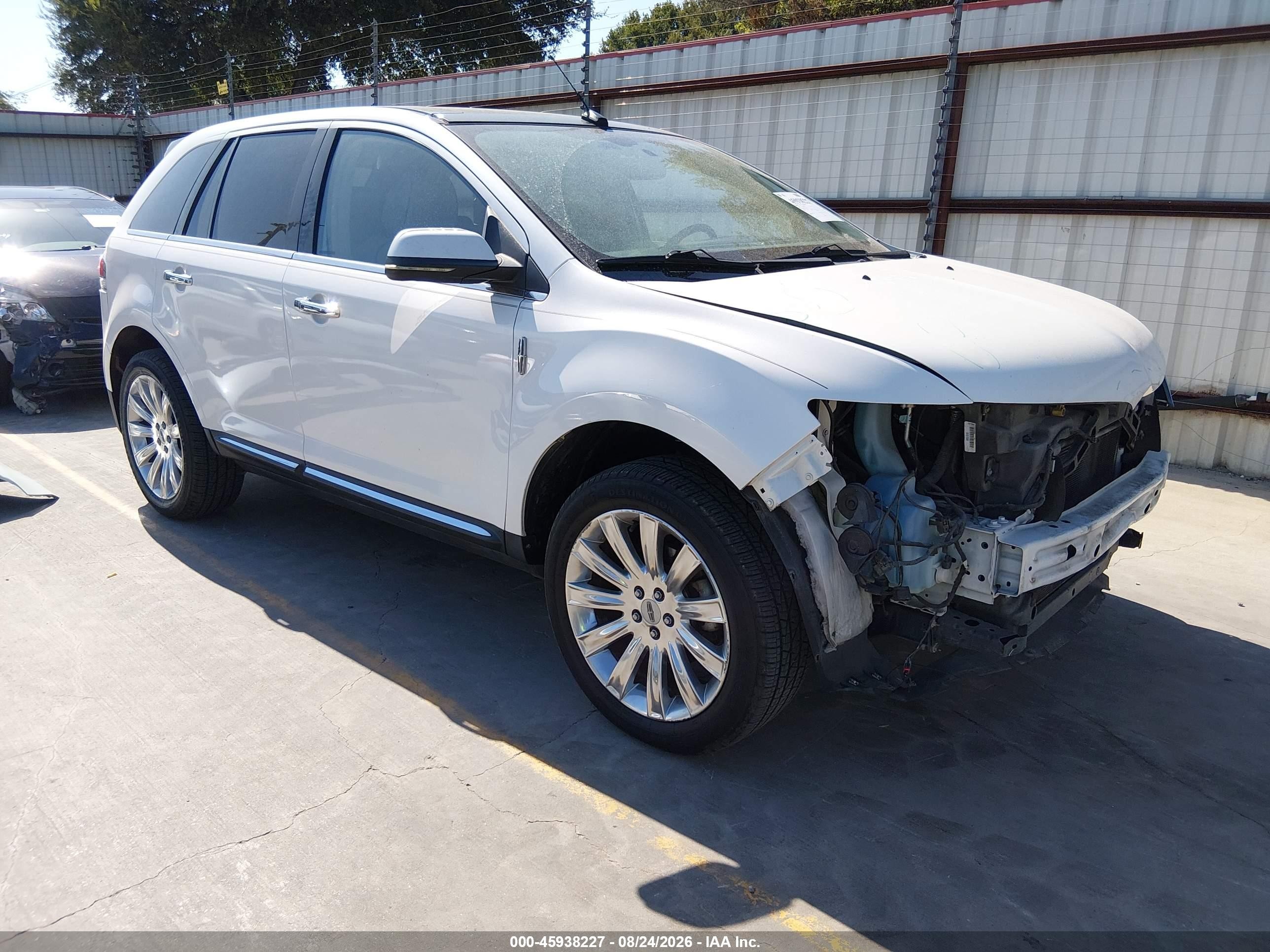 2013 Lincoln MKX VIN 2LMDJ6JK1DBL14570 IAAI salvage auction — Front End, Original (Texas), sold $1,300 on 2026-09-19 (photo 1)