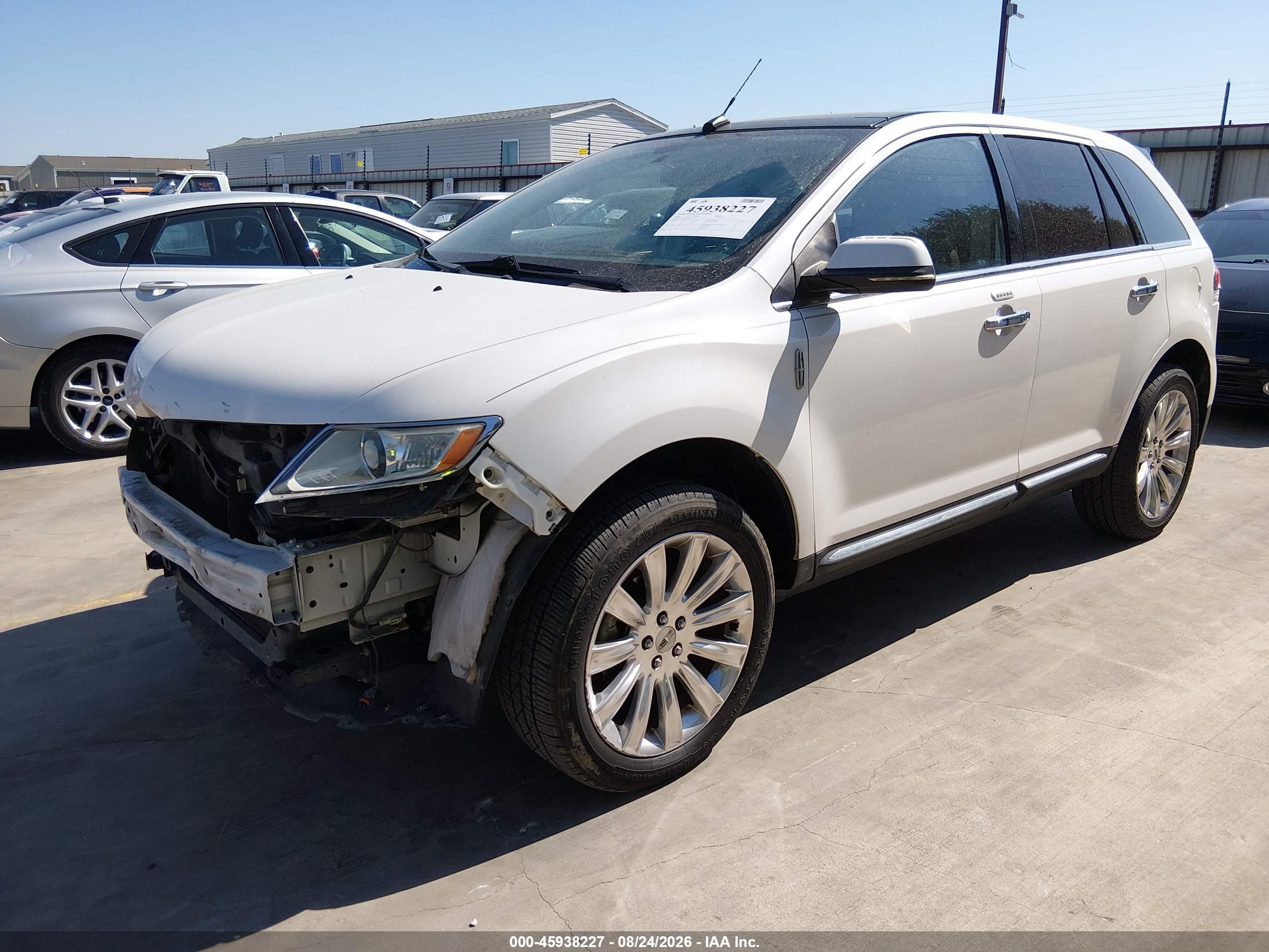 2013 Lincoln MKX VIN 2LMDJ6JK1DBL14570 IAAI salvage auction — Front End, Original (Texas), sold $1,300 on 2026-09-19 (photo 2)