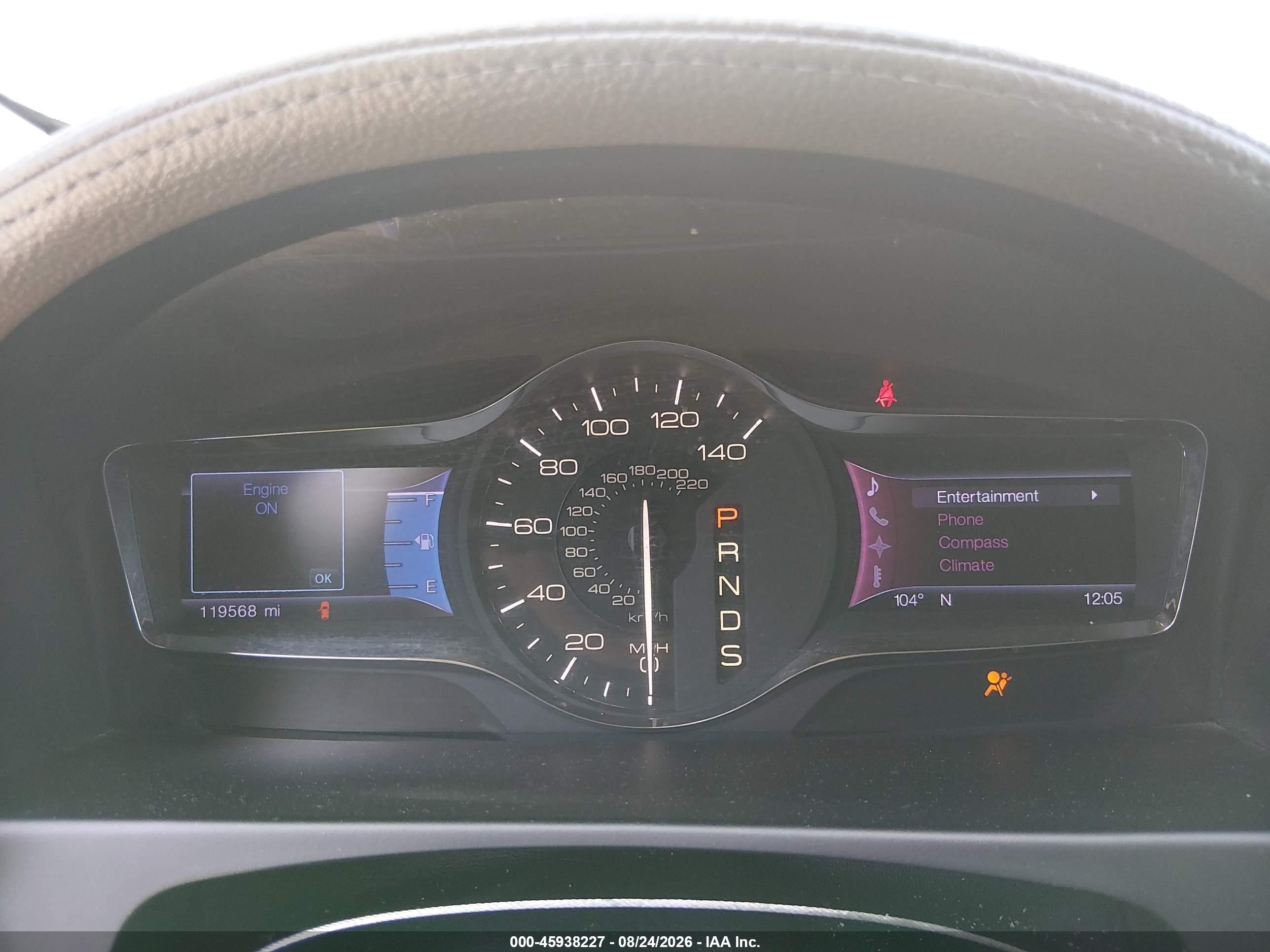 2013 Lincoln MKX VIN 2LMDJ6JK1DBL14570 IAAI salvage auction — Front End, Original (Texas), sold $1,300 on 2026-09-19 (photo 7)