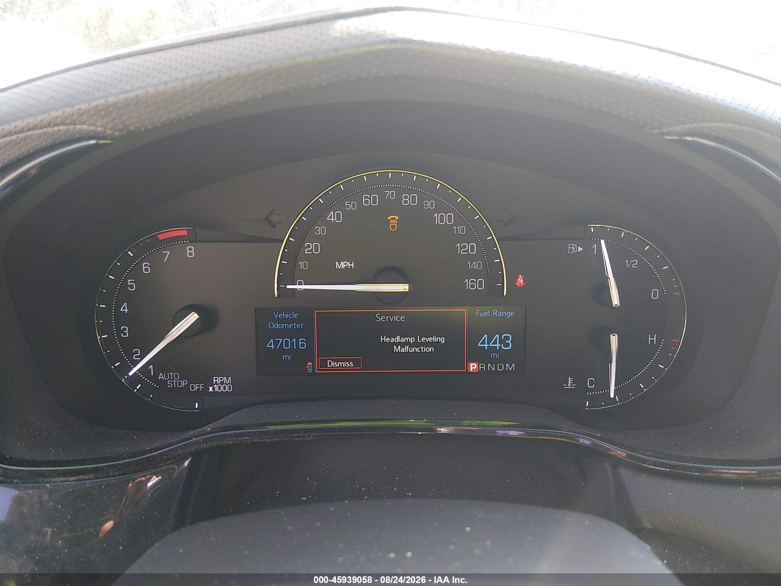 2019 Cadillac CTS VIN 1G6AR5SX2K0144415 IAAI salvage auction — Front End, Salvage (Mississippi), sold $4,500 on 2026-09-13 (photo 7)