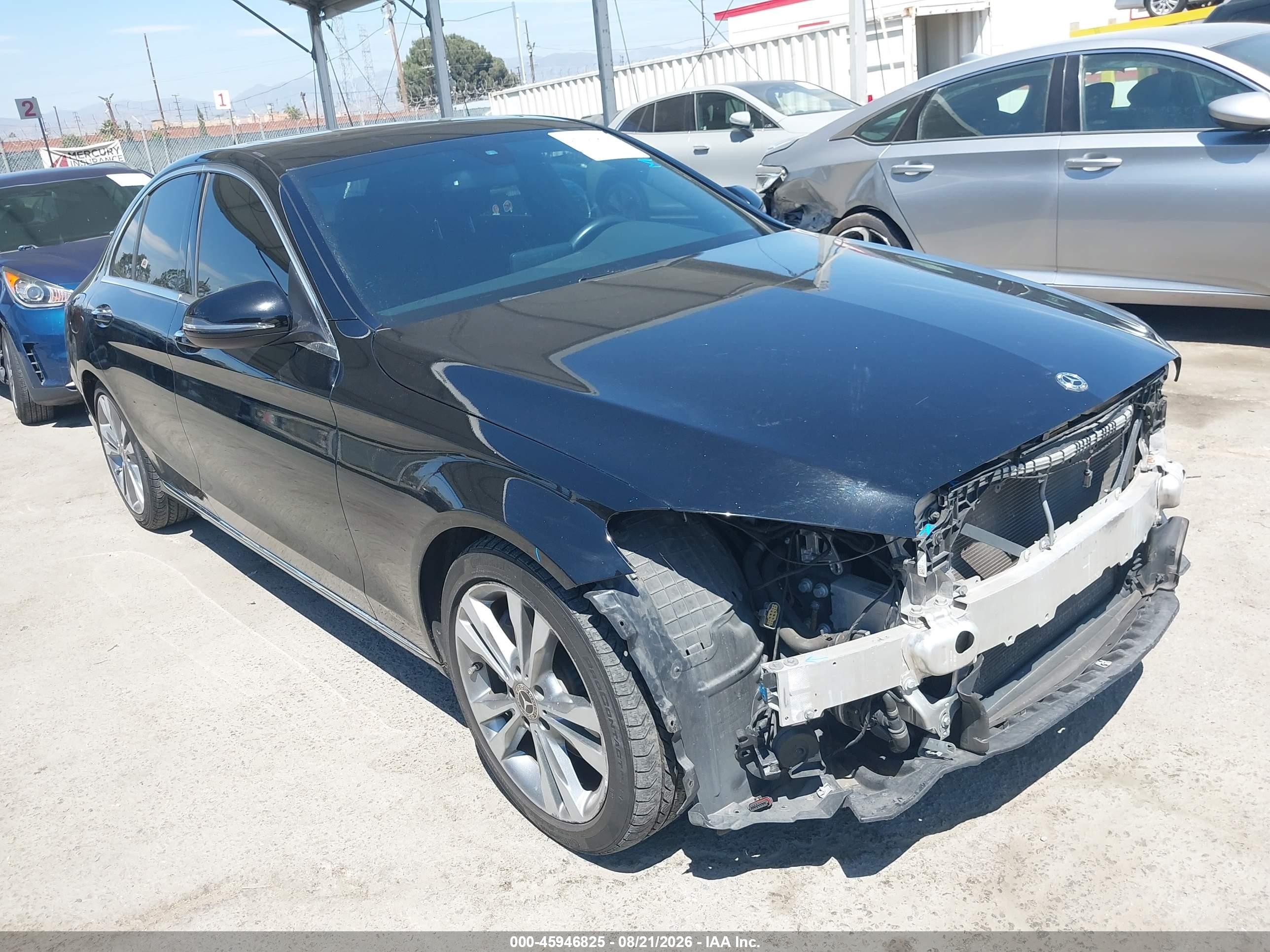 2018 Mercedes-Benz C-Class VIN 55SWF4JBXJU275778 IAAI salvage auction — Front End, Salvage (California), sold $6,800 on 2026-09-13 (photo 1)