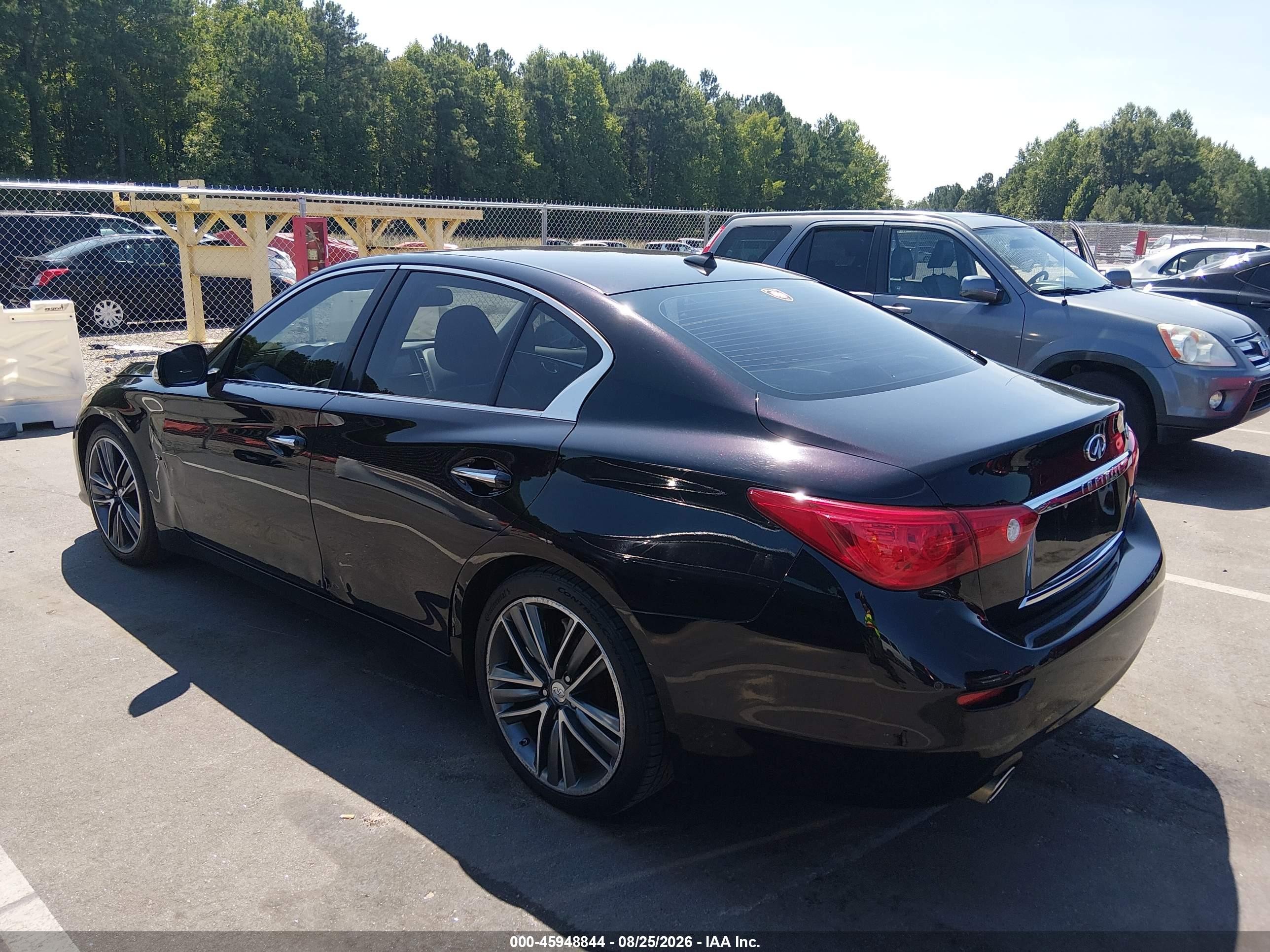 2014 Infiniti Q50 VIN JN1BV7AP1EM671324 IAAI salvage auction — Unknown, Salvage (North Carolina), sold $2,200 on 2026-09-11 (photo 3)