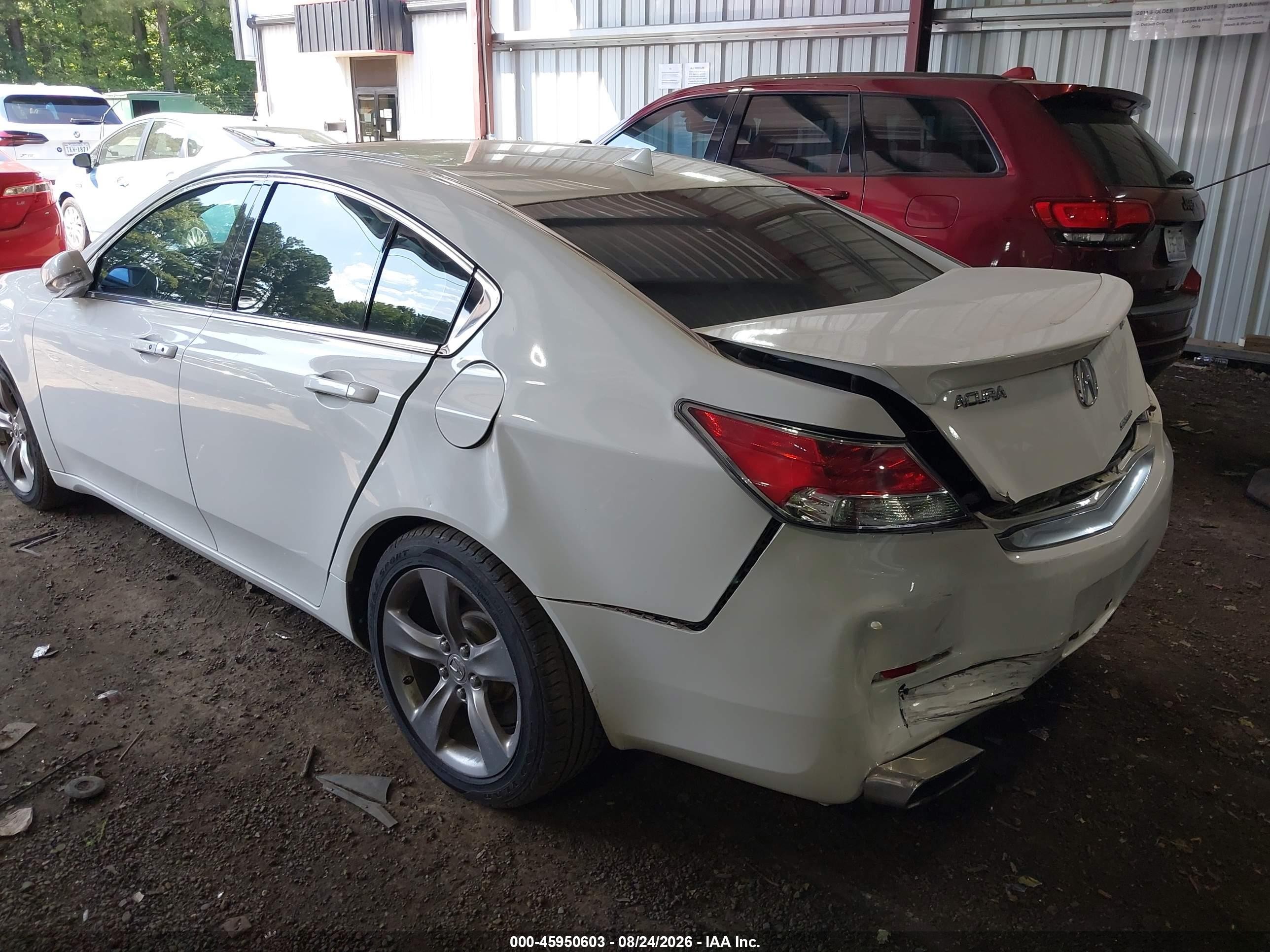 2012 Acura Tl VIN 19UUA9F57CA006108 IAAI salvage auction — Rear End, Salvage (Virginia), sold $2,350 on 2026-10-07 (photo 3)