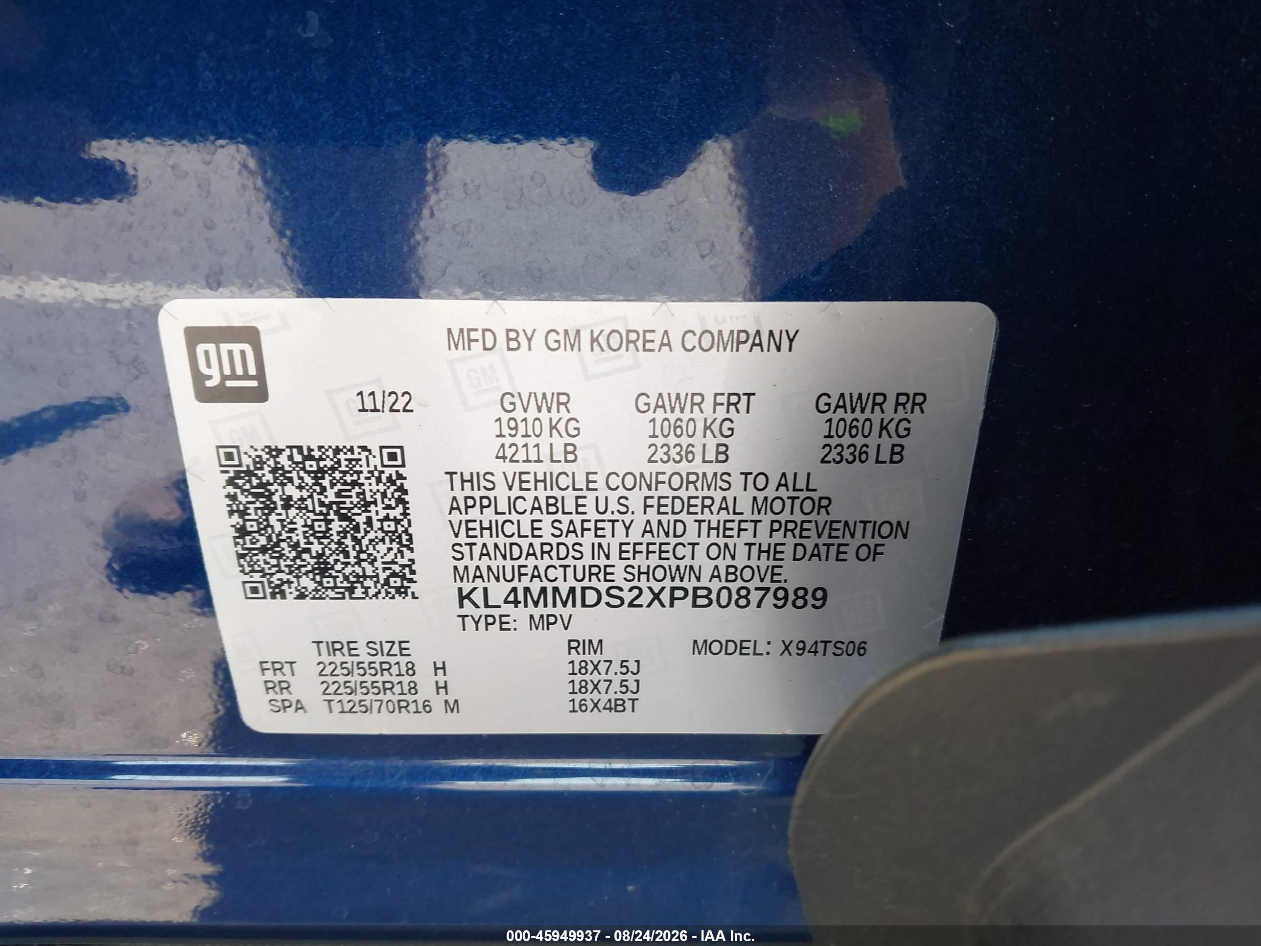 2023 Buick Encore gx VIN KL4MMDS2XPB087989 IAAI salvage auction — Front End, Salvage (North Carolina), sold $3,450 on 2026-09-05 (photo 9)