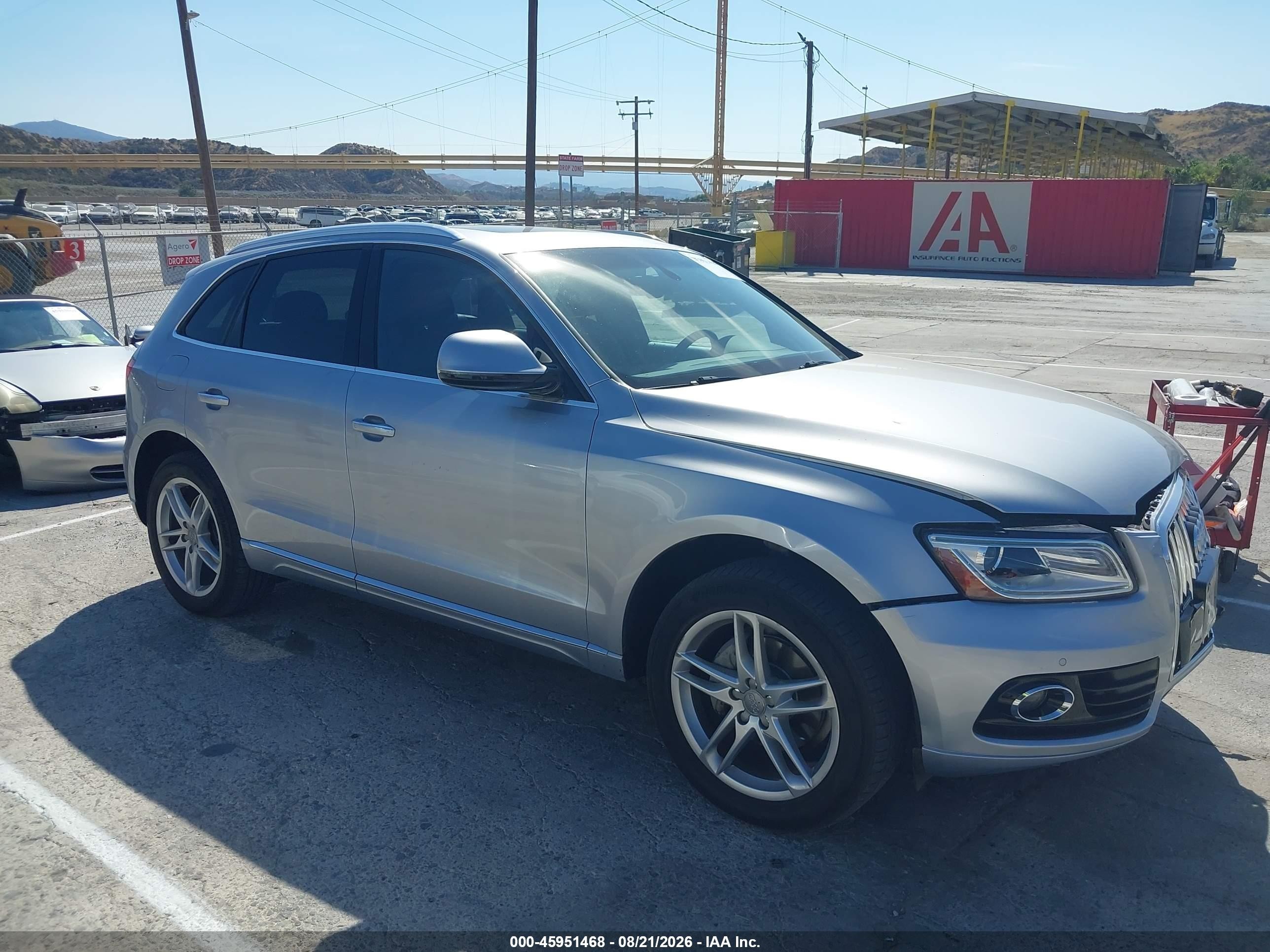 2016 Audi Q5 VIN WA1L2AFP9GA049343 IAAI salvage auction — Front End, Salvage (California), sold $3,850 on 2026-09-19 (photo 1)