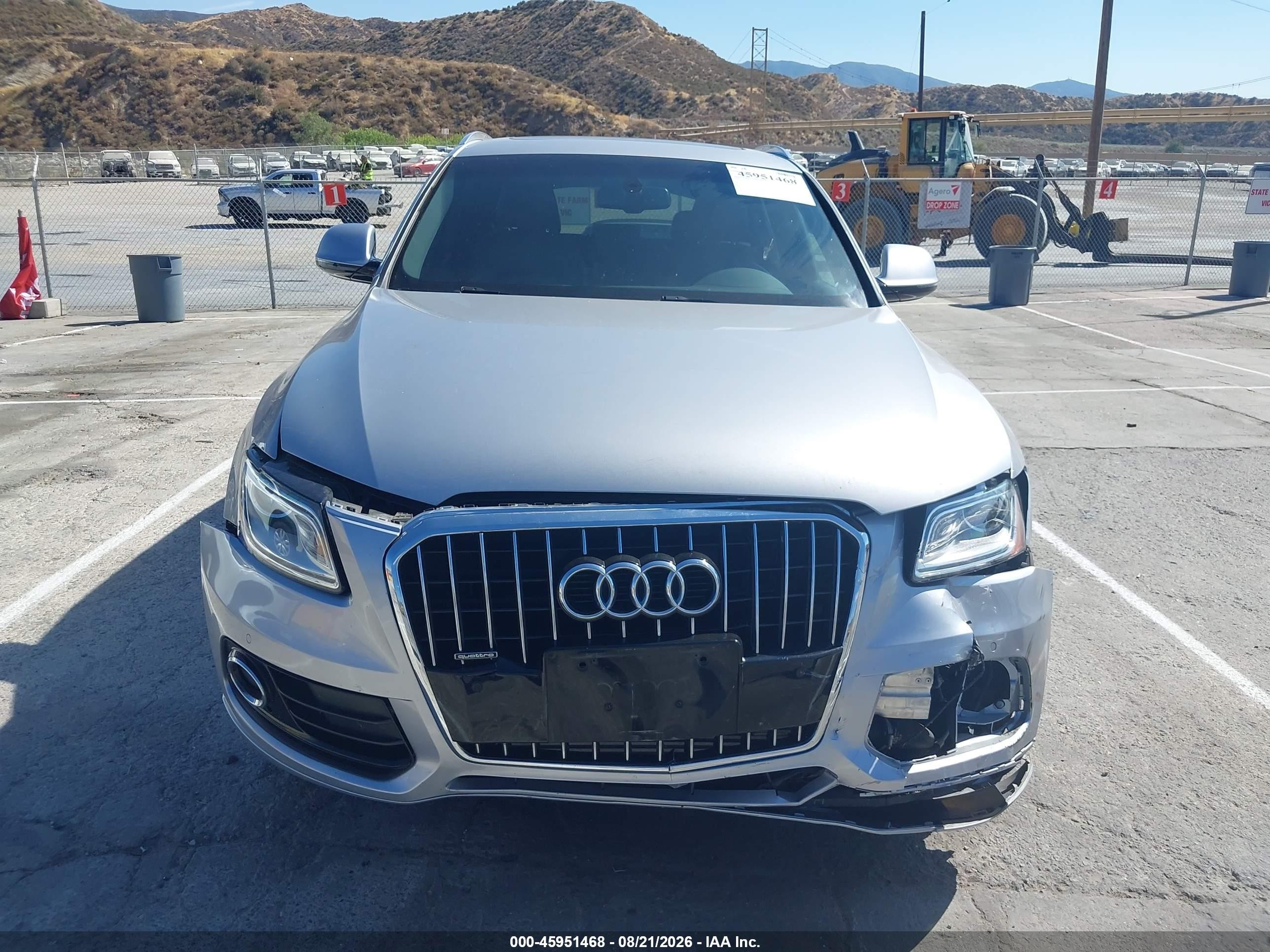 2016 Audi Q5 VIN WA1L2AFP9GA049343 IAAI salvage auction — Front End, Salvage (California), sold $3,850 on 2026-09-19 (photo 6)
