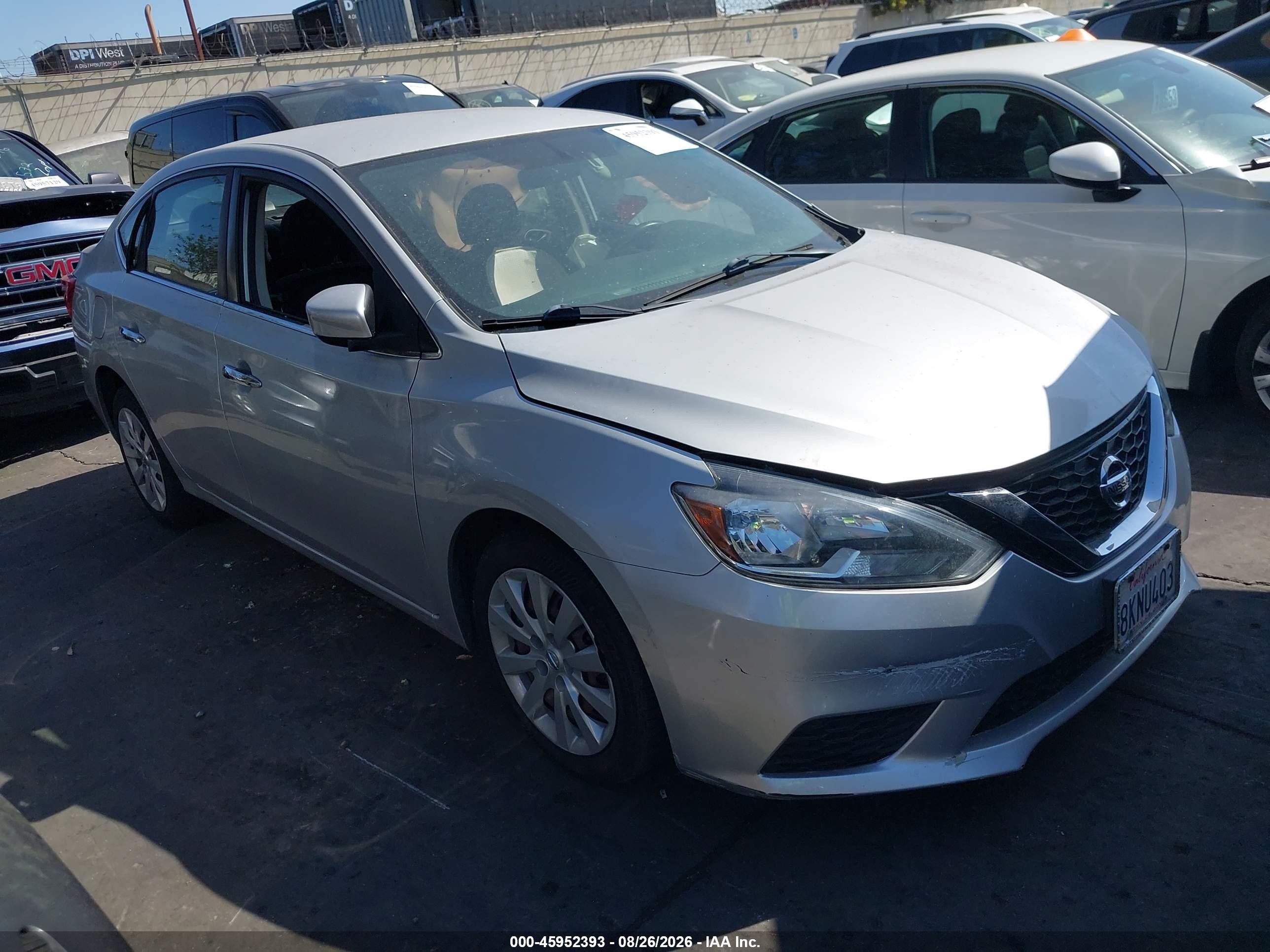 2017 Nissan Sentra VIN 3N1AB7APXHY348248 IAAI salvage auction — Side, Salvage Certificate (California), sold $650 on 2026-09-13 (photo 1)