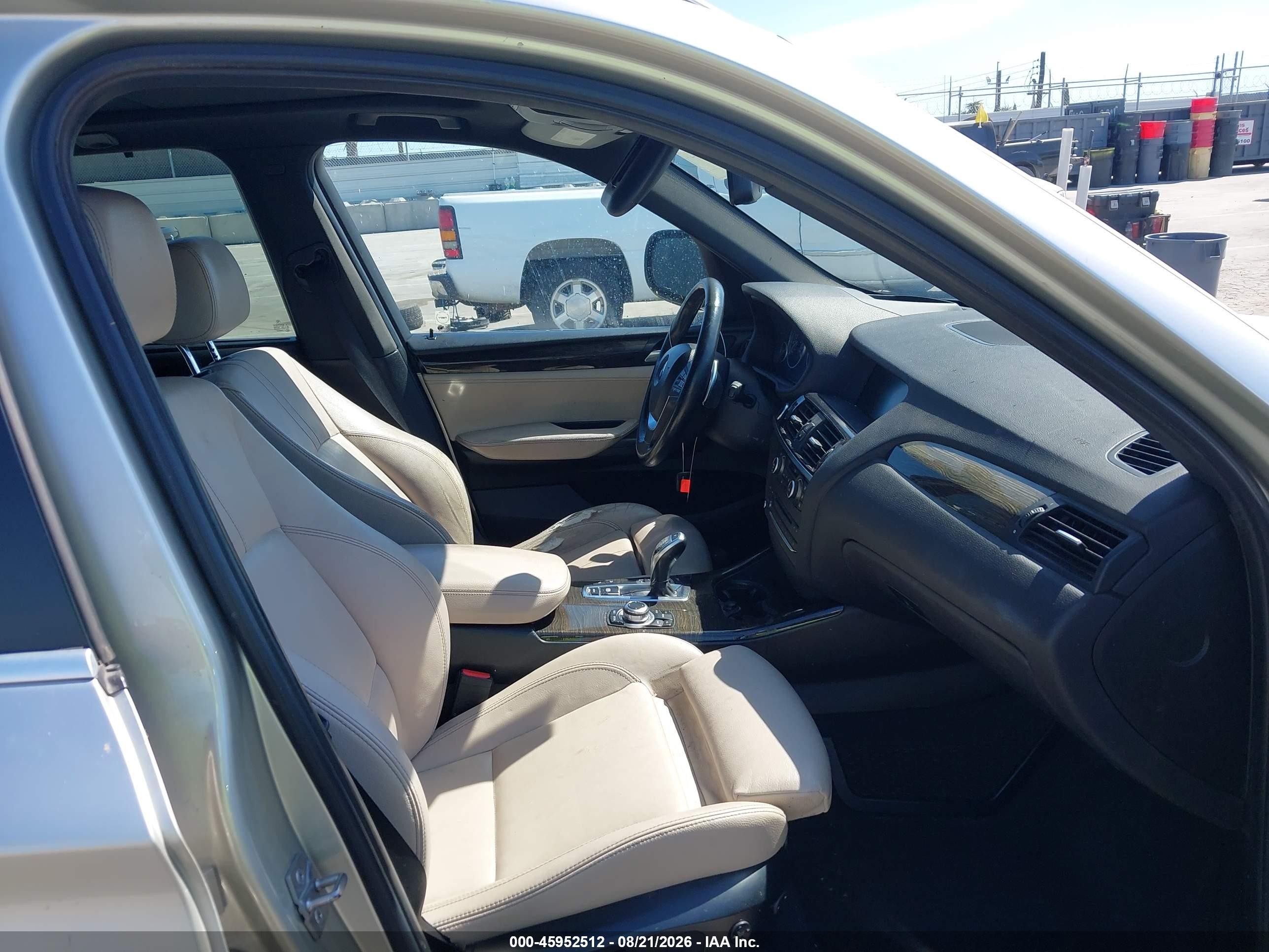 2012 BMW X3 VIN 5UXWX7C51CL889625 IAAI salvage auction — Normal Wear, Clear - Dealer Only (California), sold $700 on 2026-09-27 (photo 5)