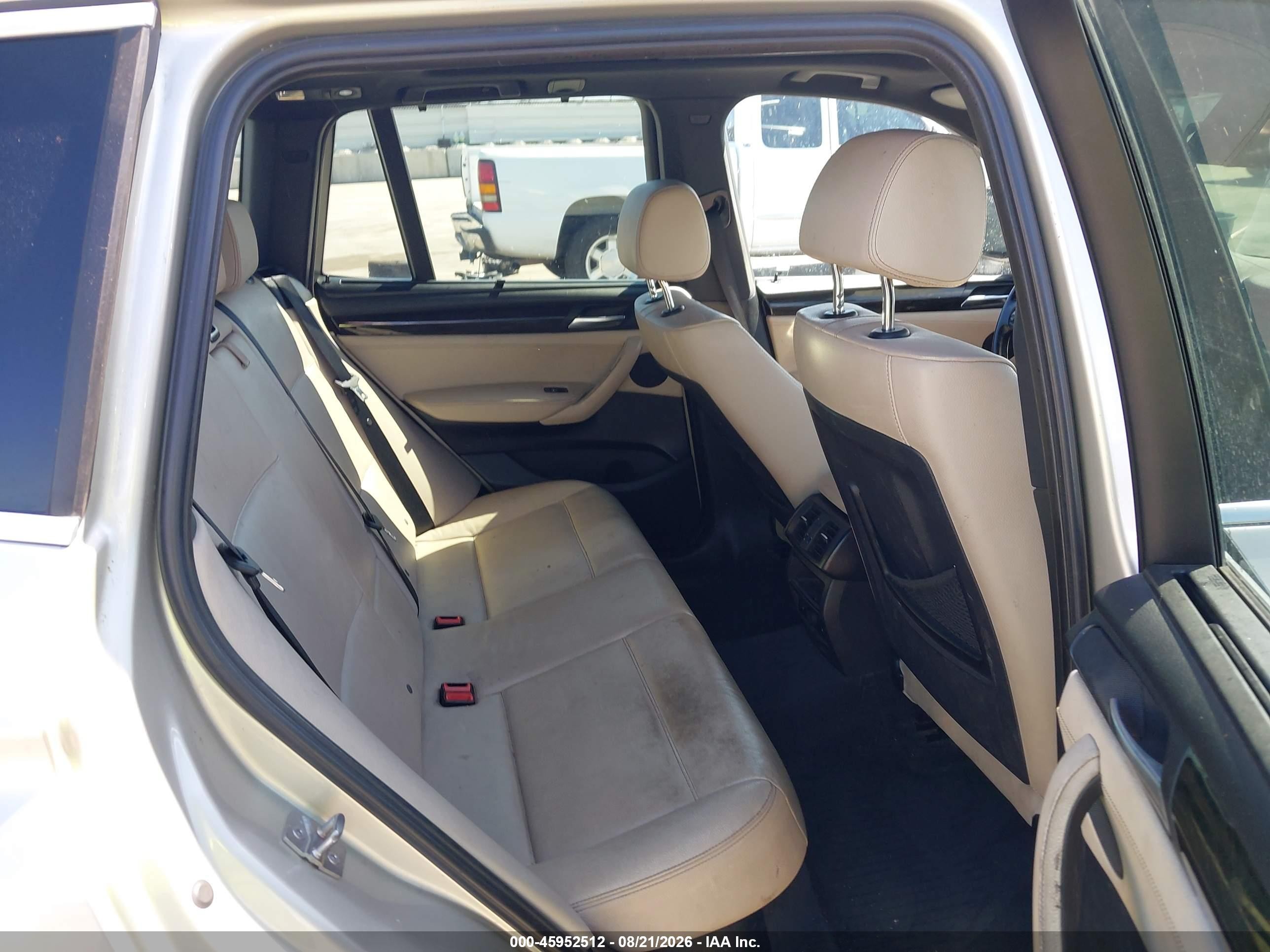 2012 BMW X3 VIN 5UXWX7C51CL889625 IAAI salvage auction — Normal Wear, Clear - Dealer Only (California), sold $700 on 2026-09-27 (photo 8)