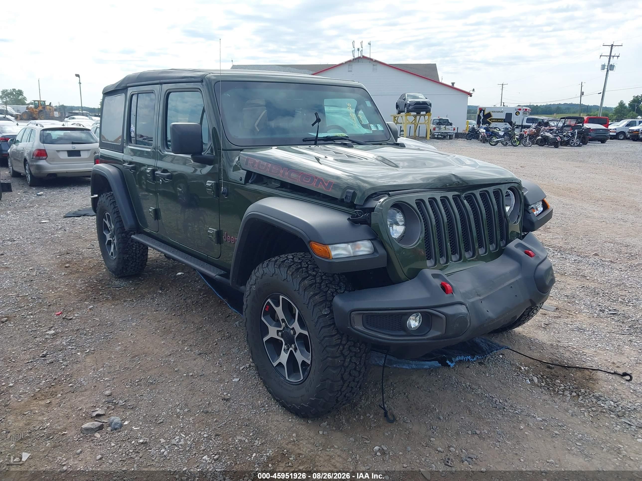 2021 Jeep Wrangler / VIN 1C4HJXFN2MW632352 IAAI salvage auction — Front End, Salvage (Pennsylvania), sold $8,200 on 2026-09-19 (photo 1)