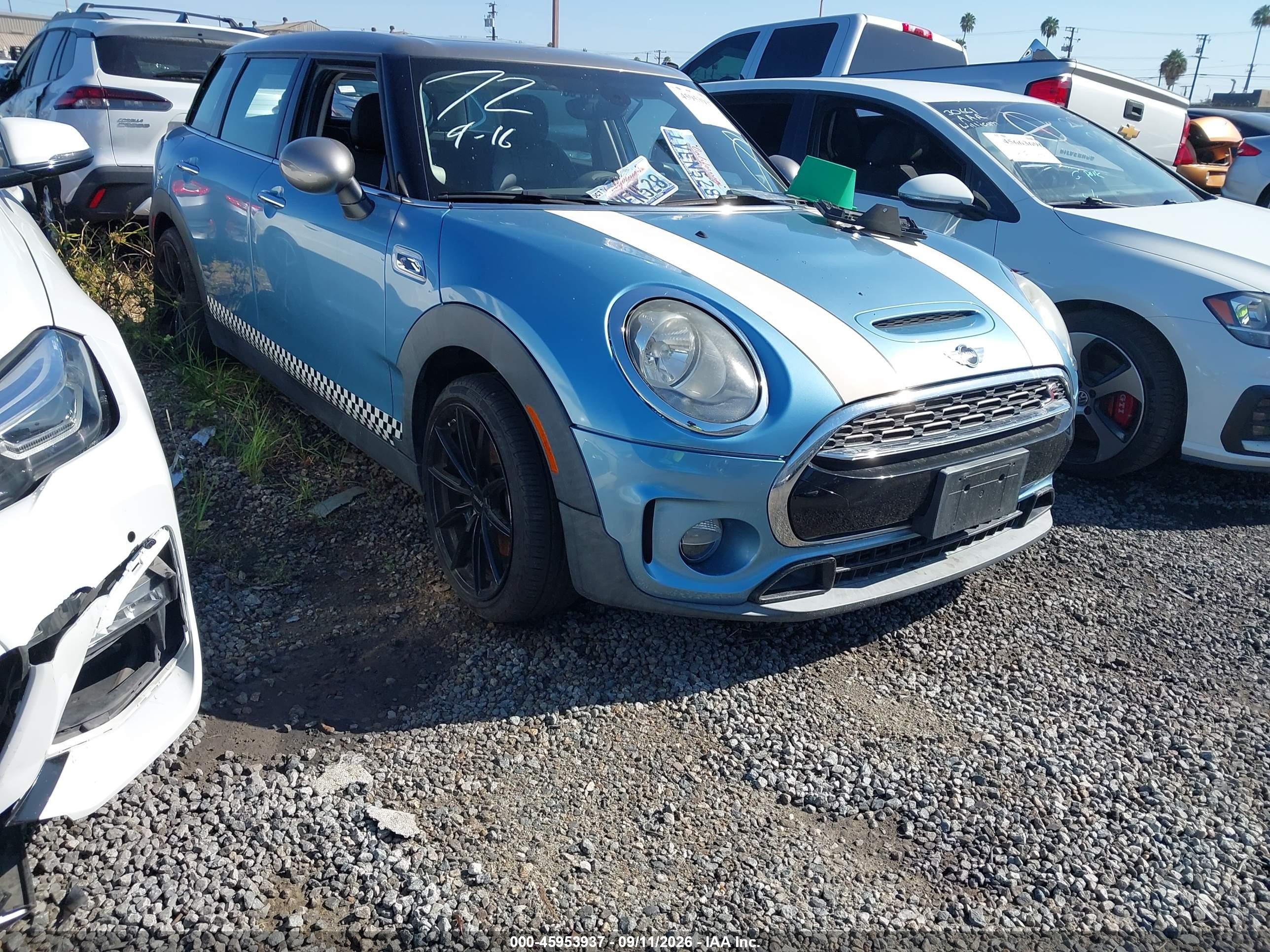 2017 Mini Cooper Clubman VIN WMWLN9C50H2E49074 IAAI salvage auction — Rear End, Salvage Certificate (California), sold $2,850 on 2026-09-13 (photo 1)