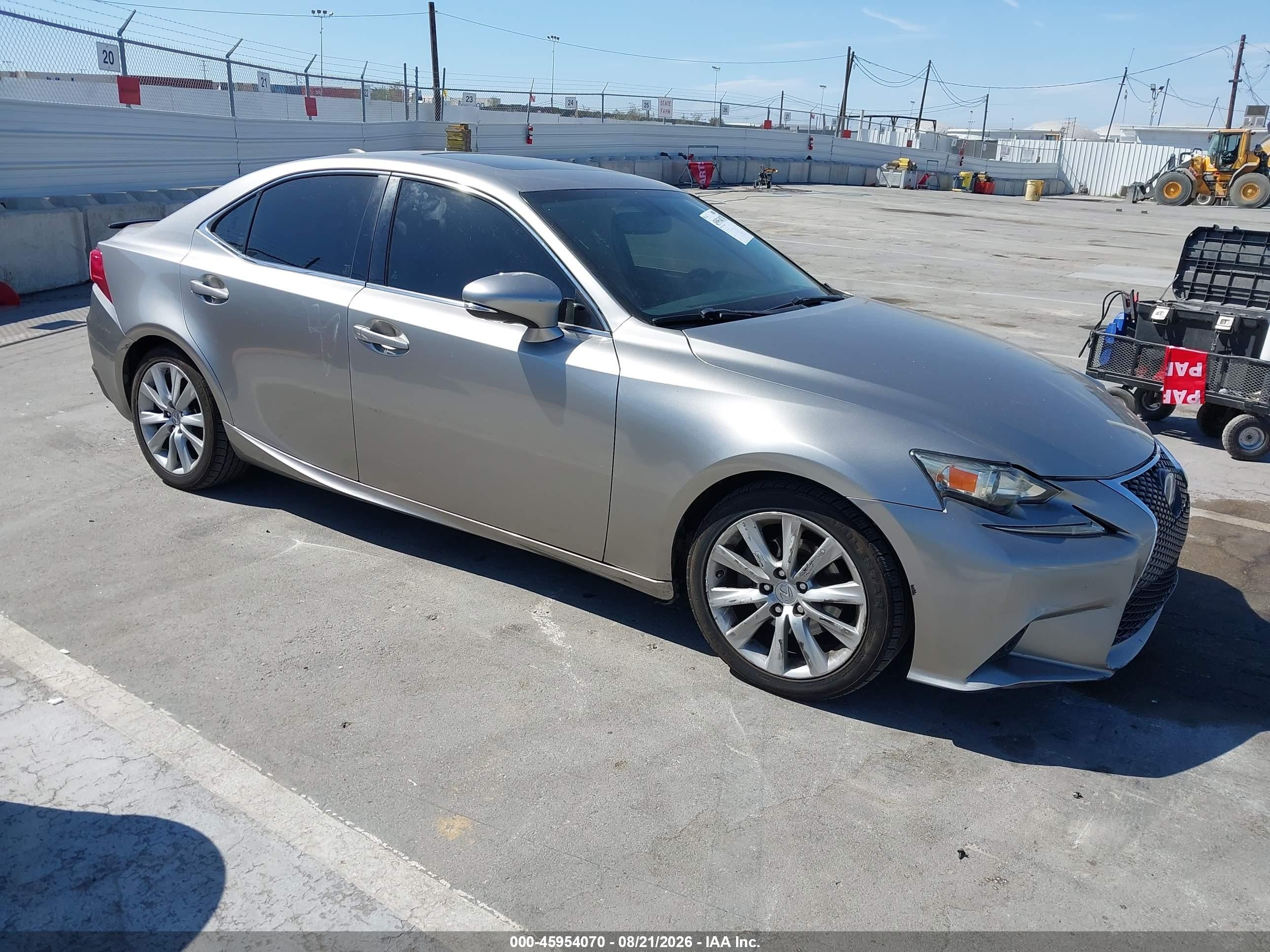 2014 Lexus IS 250 VIN JTHBF1D27E5018609 IAAI salvage auction — Side, Salvage (California), sold $3,500 on 2026-09-24 (photo 1)