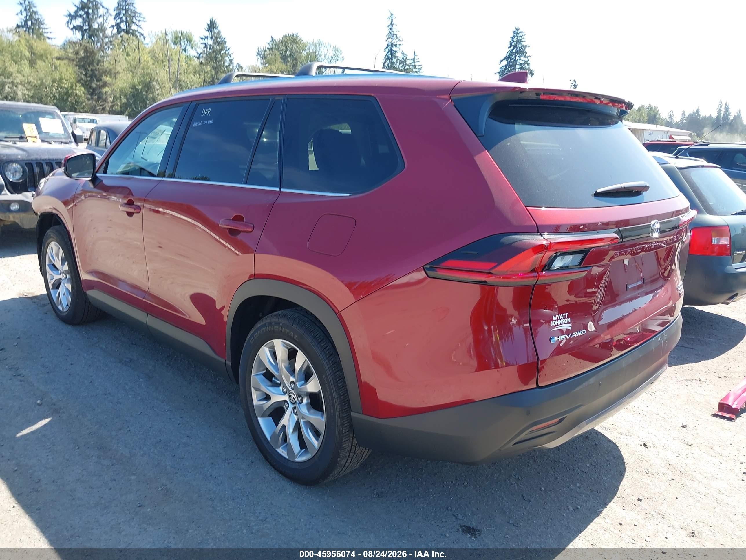 2026 Toyota Highlander VIN 5TDACAB59TS067997 IAAI salvage auction — Side, Bill Of Sale (Washington), sold $25,250 on 2026-09-13 (photo 3)
