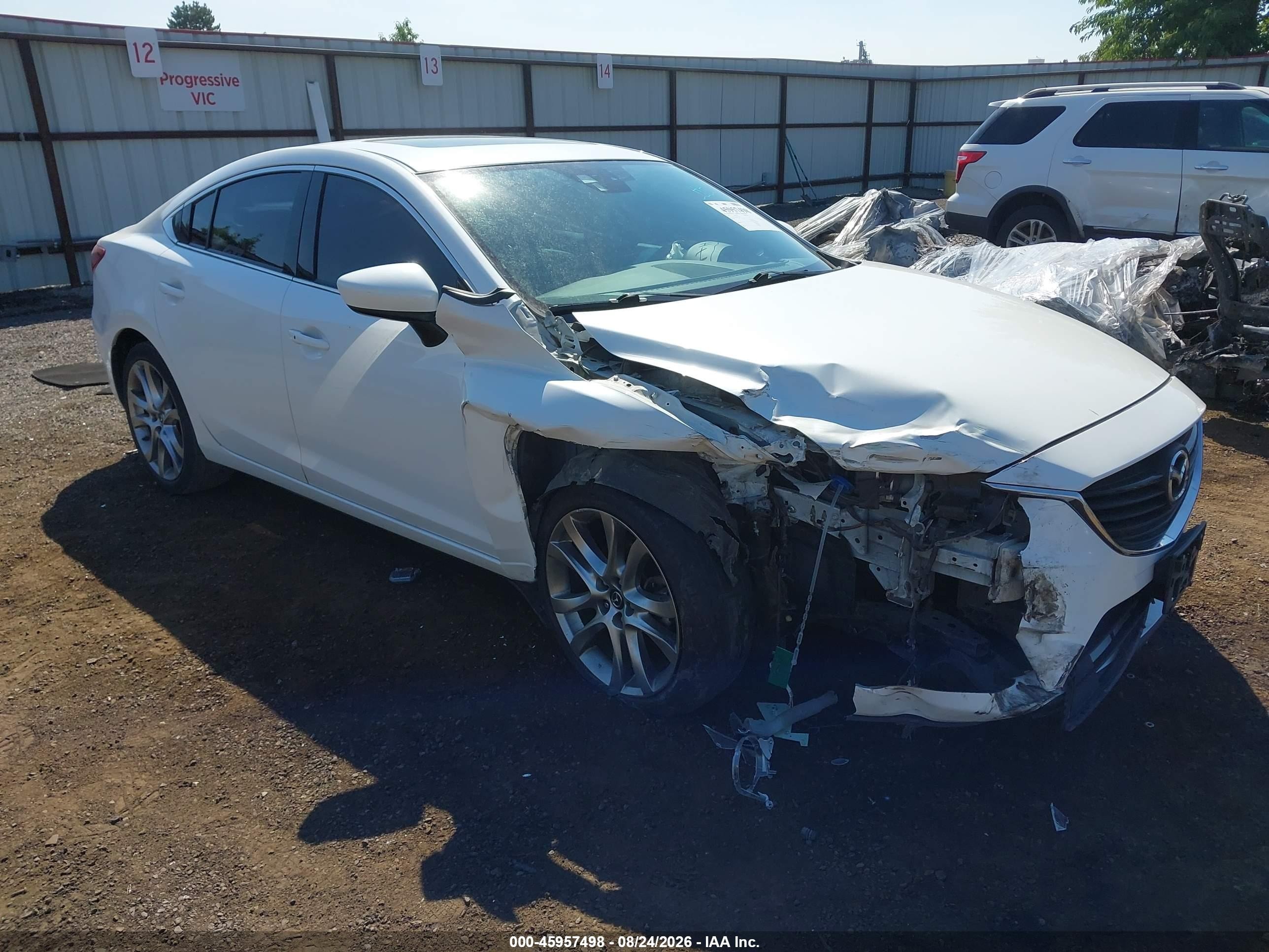 2014 Mazda 6 VIN JM1GJ1W62E1136693 IAAI salvage auction — Front End, Bill Of Sale (Washington), sold $725 on 2026-09-23 (photo 1)