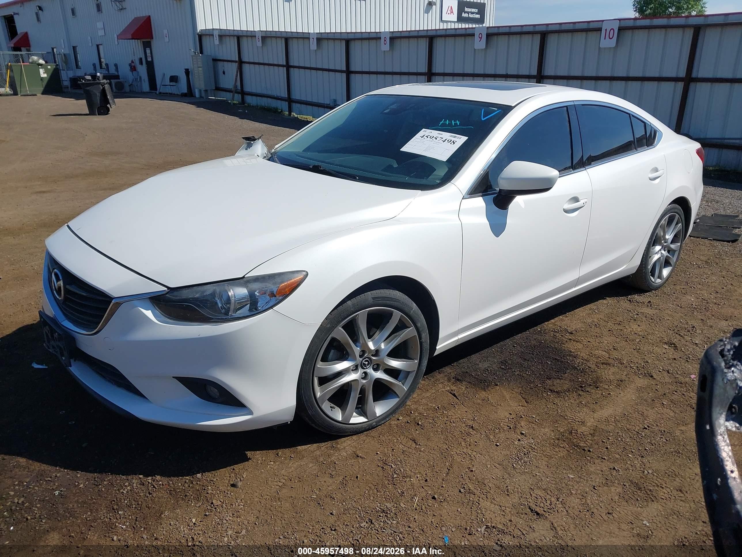 2014 Mazda 6 VIN JM1GJ1W62E1136693 IAAI salvage auction — Front End, Bill Of Sale (Washington), sold $725 on 2026-09-23 (photo 2)