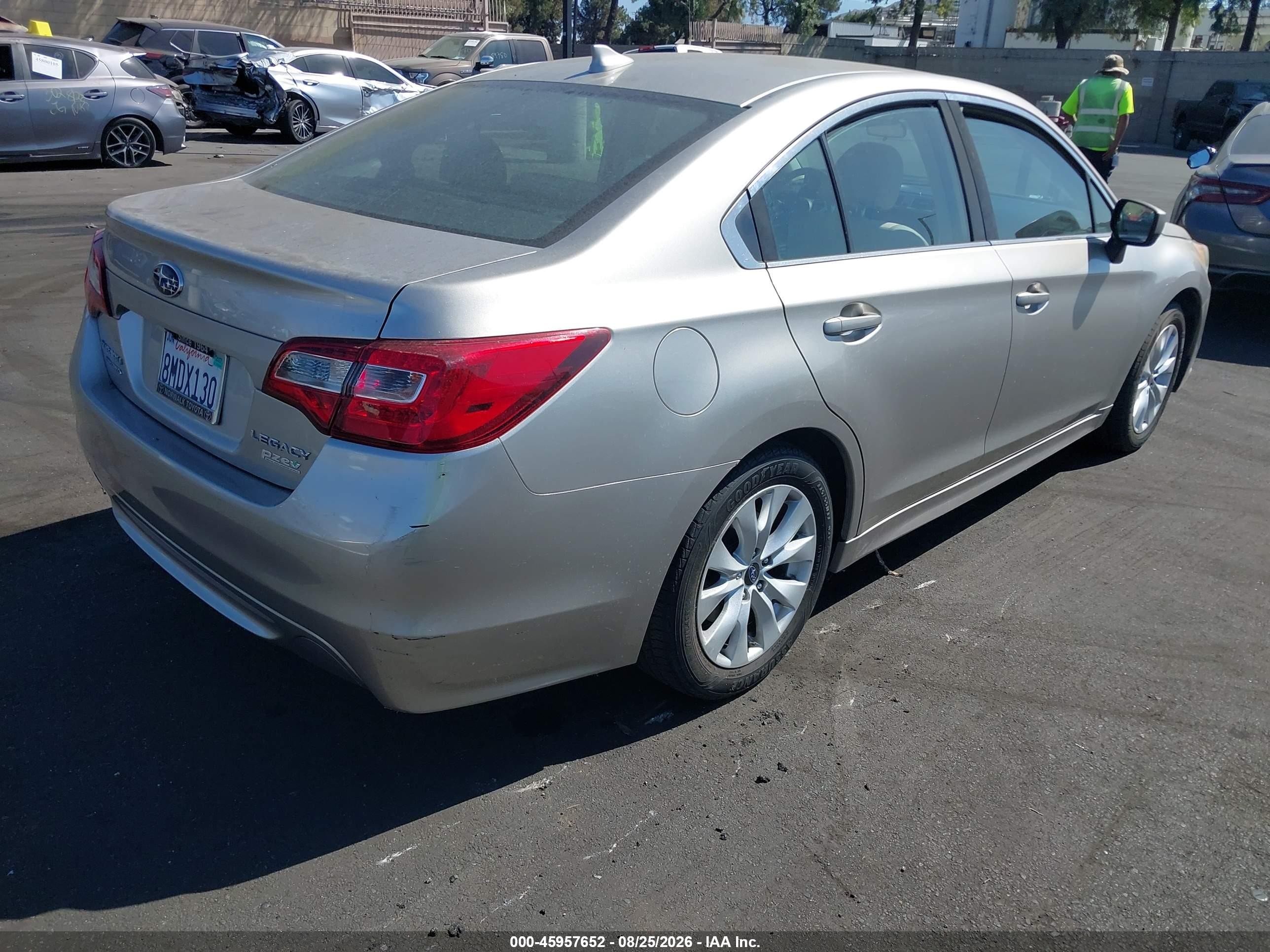 2017 Subaru LEGACY VIN 4S3BNAC60H3066963 IAAI salvage auction — Unknown, Salvage Certificate (California), sold $1,650 on 2026-09-13 (photo 4)