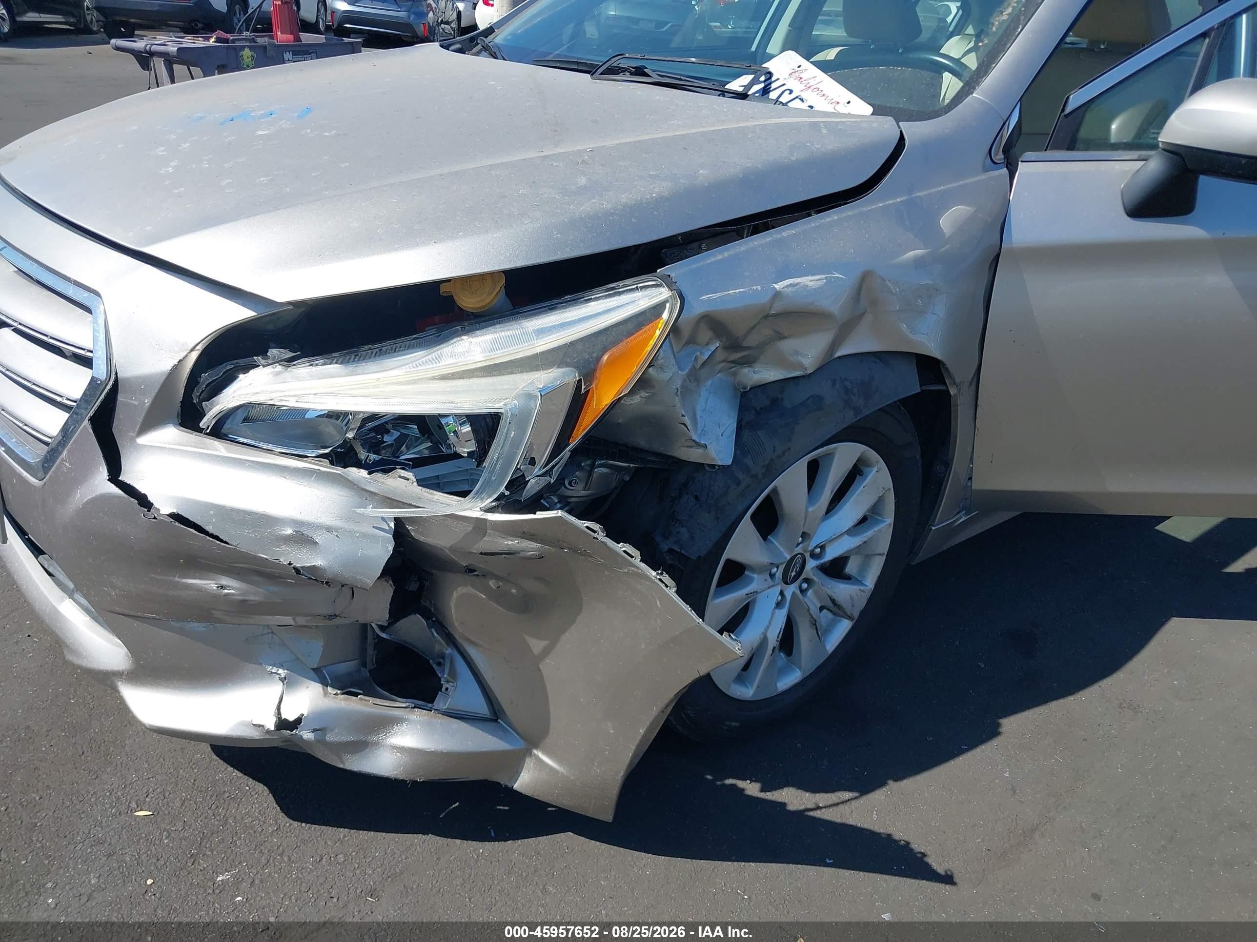 2017 Subaru LEGACY VIN 4S3BNAC60H3066963 IAAI salvage auction — Unknown, Salvage Certificate (California), sold $1,650 on 2026-09-13 (photo 6)
