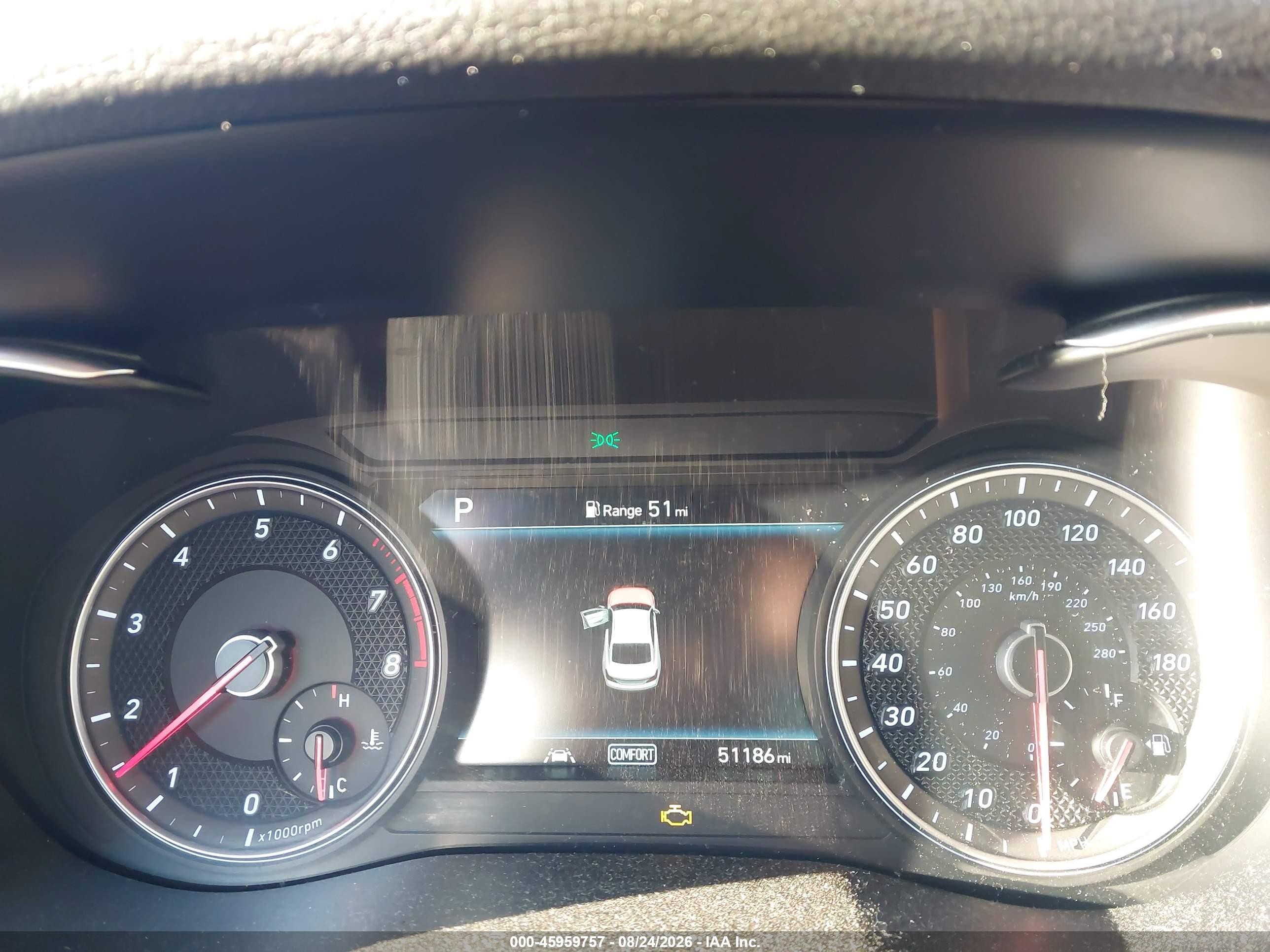 2020 Genesis G70 VIN KMTG74LEXLU063663 IAAI salvage auction — Unknown, Salvage Rebuilt (North Carolina), sold $14,000 on 2026-09-29 (photo 7)