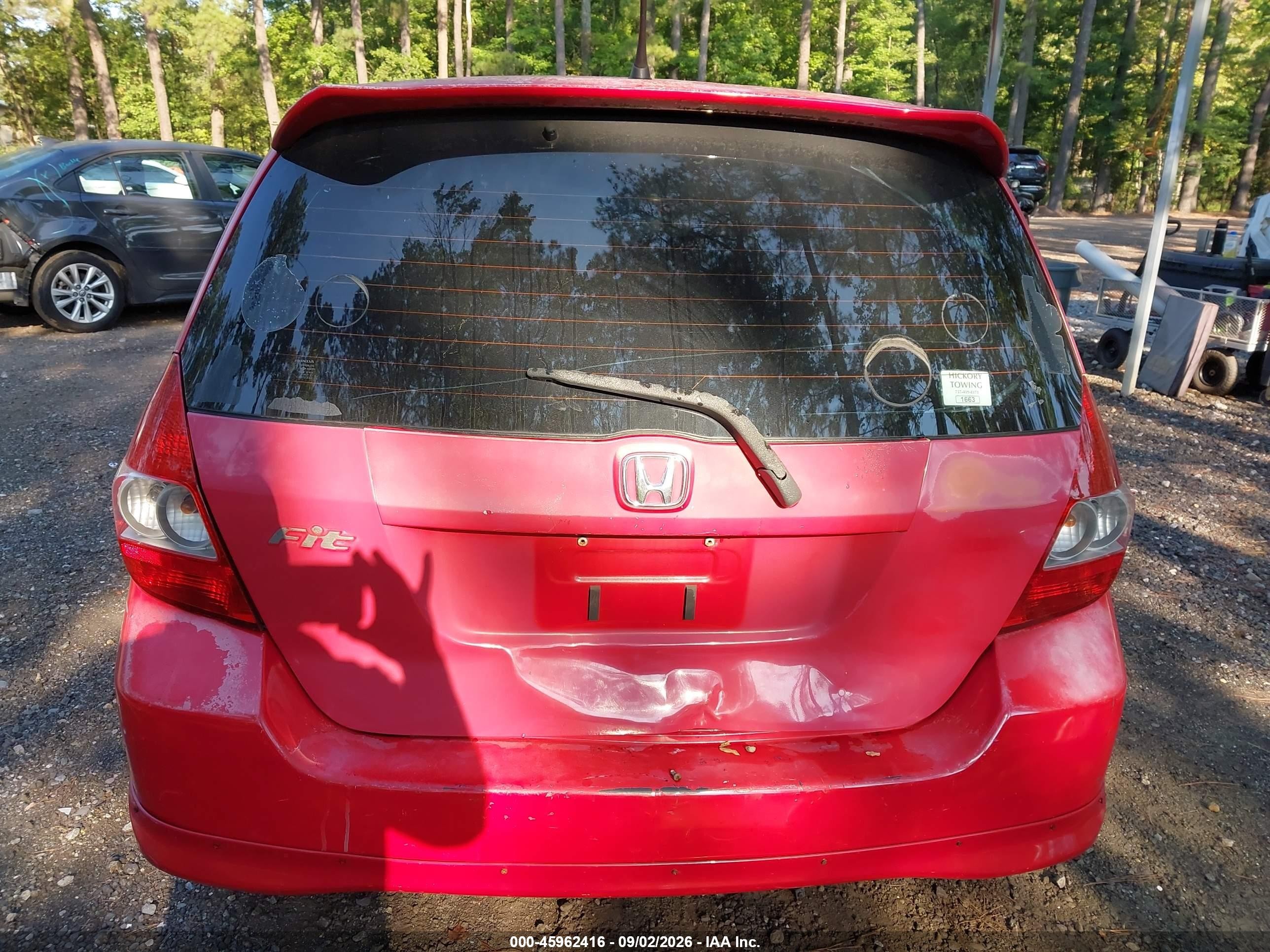 2008 Honda Fit VIN JHMGD38658S045611 IAAI salvage auction — Rear End, Clear (Virginia), sold $250 on 2026-10-07 (photo 6)
