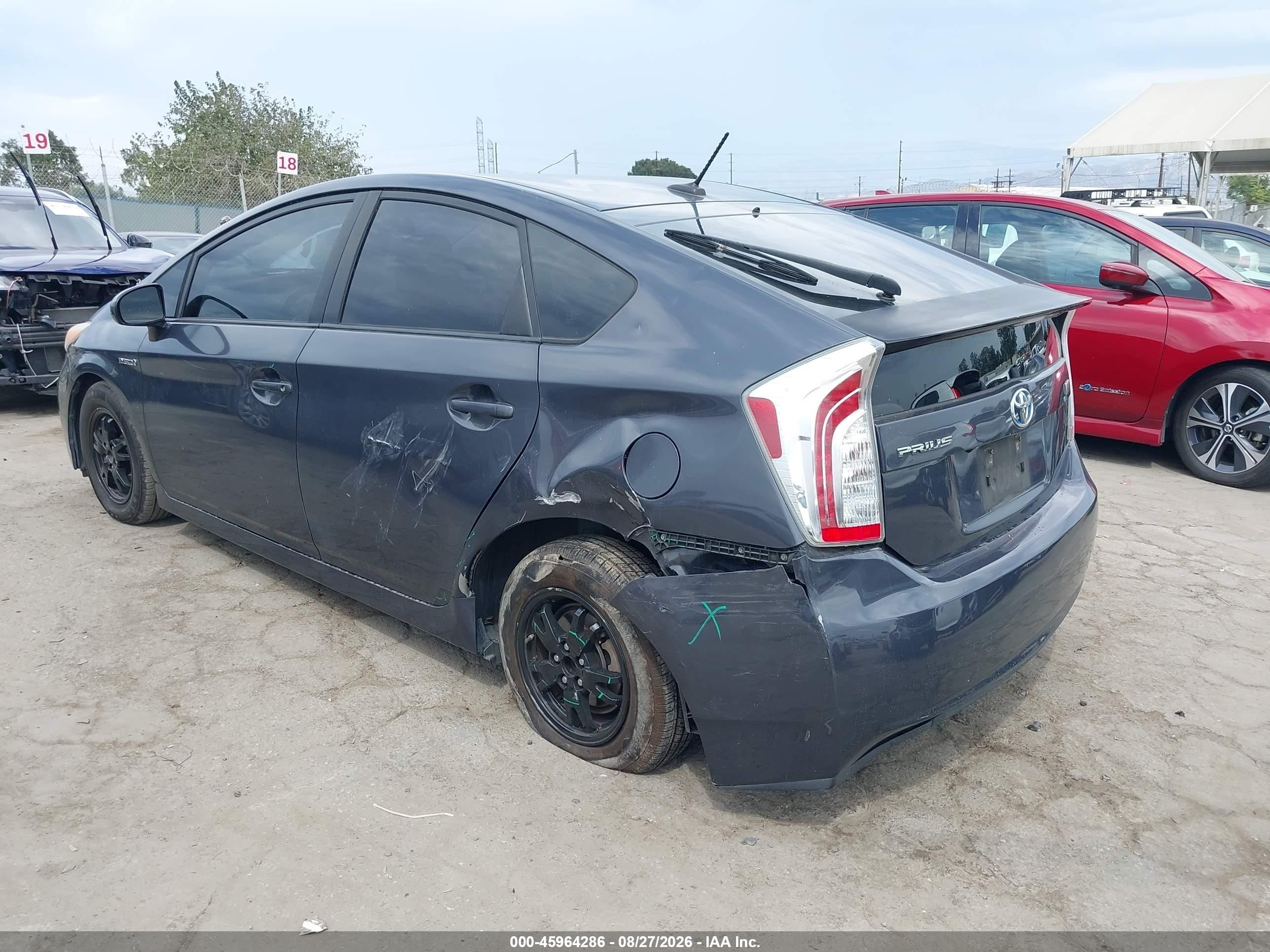 2012 Toyota Prius VIN JTDKN3DU7C5492607 IAAI salvage auction — Rear End, Salvage (California), sold $1,200 on 2026-09-02 (photo 3)
