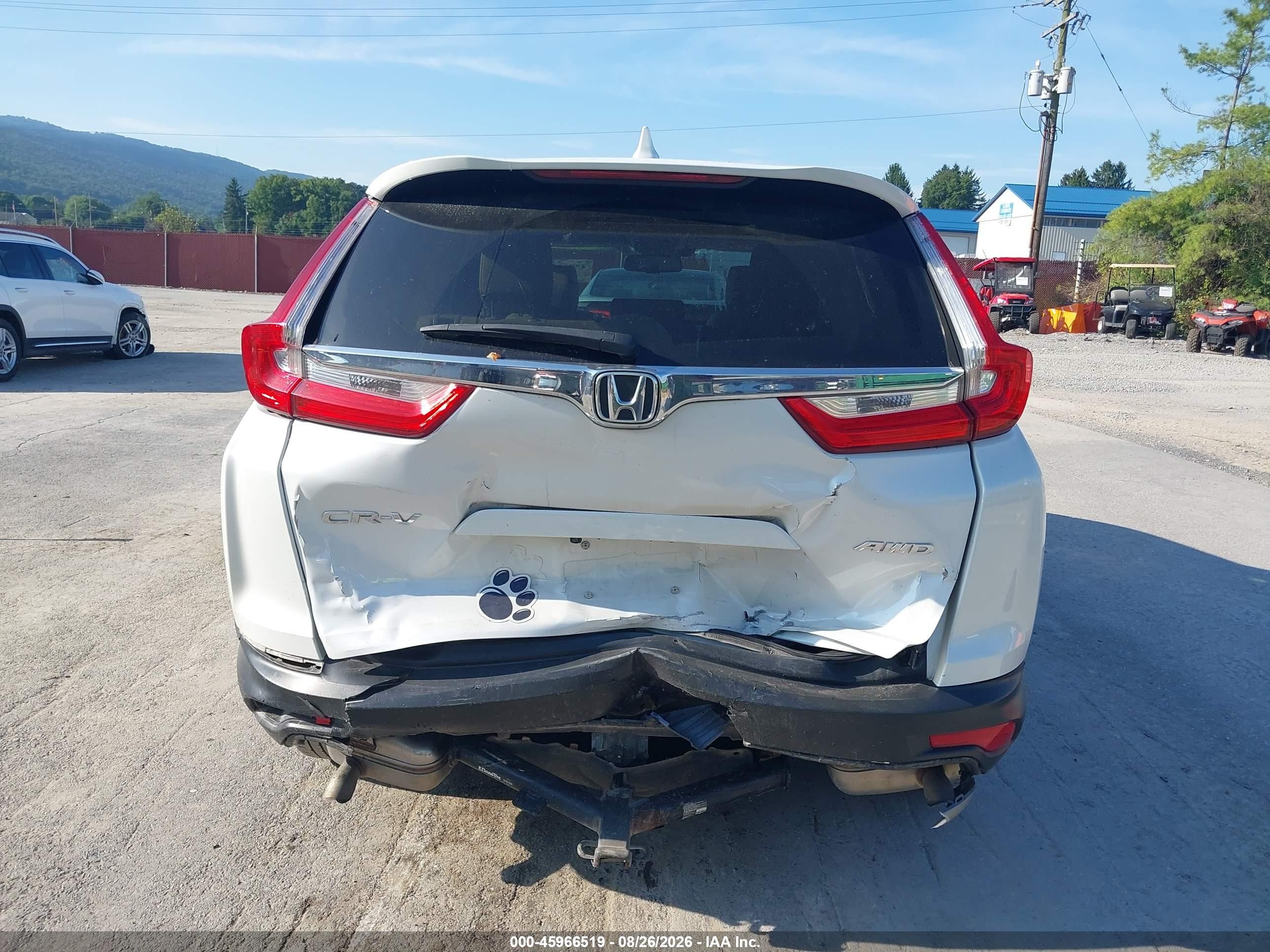 2019 Honda Cr-v VIN 2HKRW2H80KH660007 IAAI salvage auction — Rear End, Salvage (Pennsylvania), sold $6,200 on 2026-09-09 (photo 6)