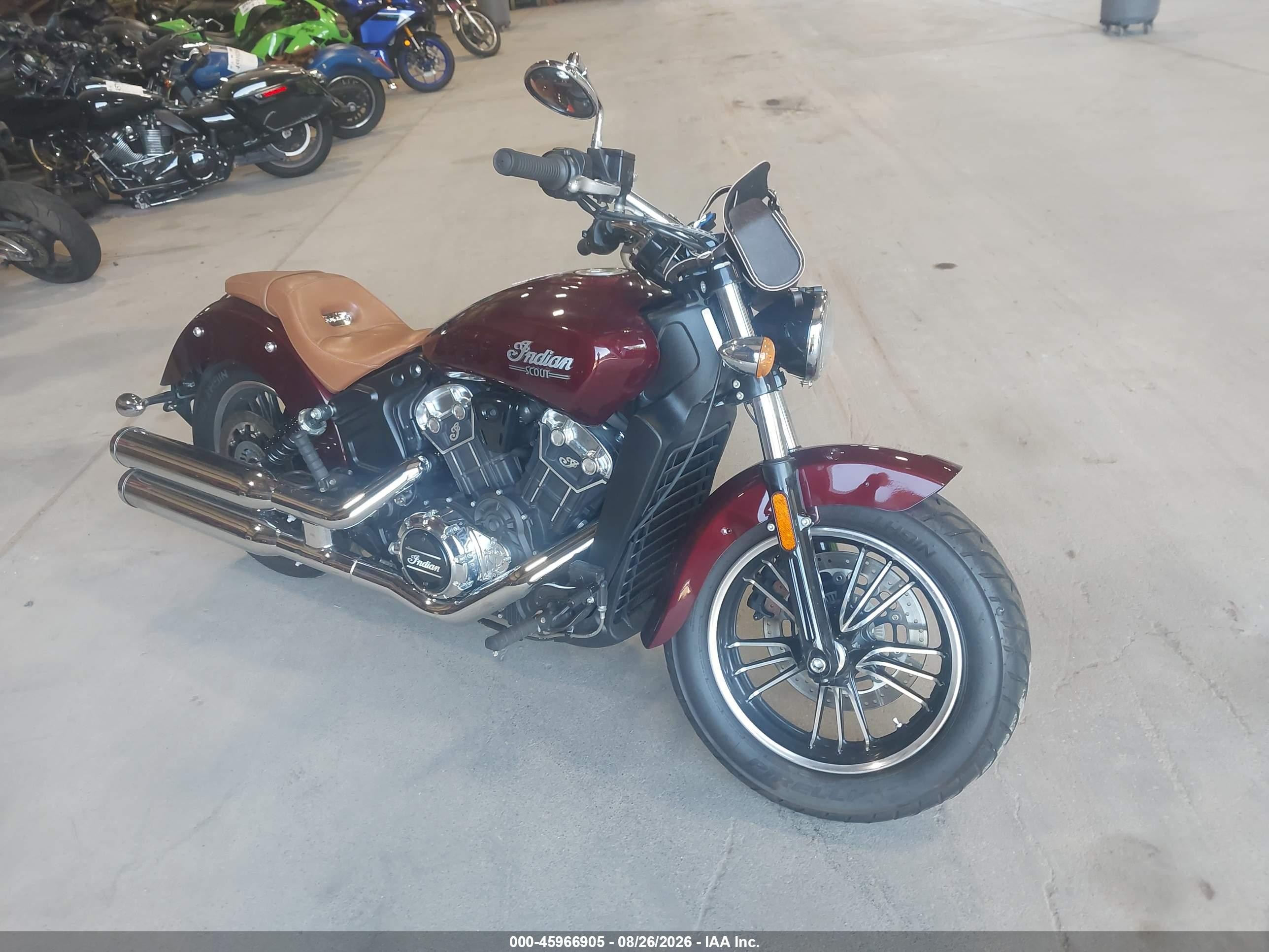2022 Indian Motorcycle Co. SCOUT VIN 56KMSA001N3184544 IAAI salvage auction — Front End, Mv-907A (New York), sold $3,500 on 2026-09-21 (photo 1)