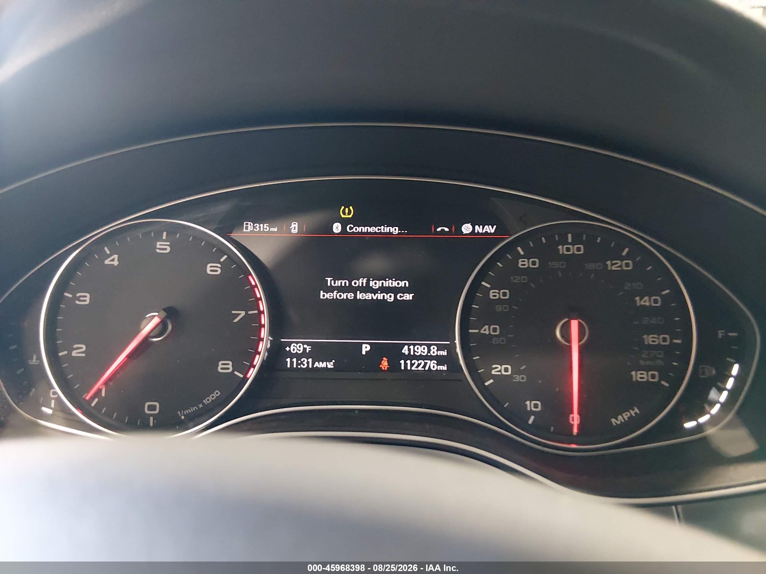 2013 Audi A6 VIN WAUGGAFC1DN126052 IAAI salvage auction — Front End, Salvage (North Dakota), sold $2,600 on 2026-09-25 (photo 7)