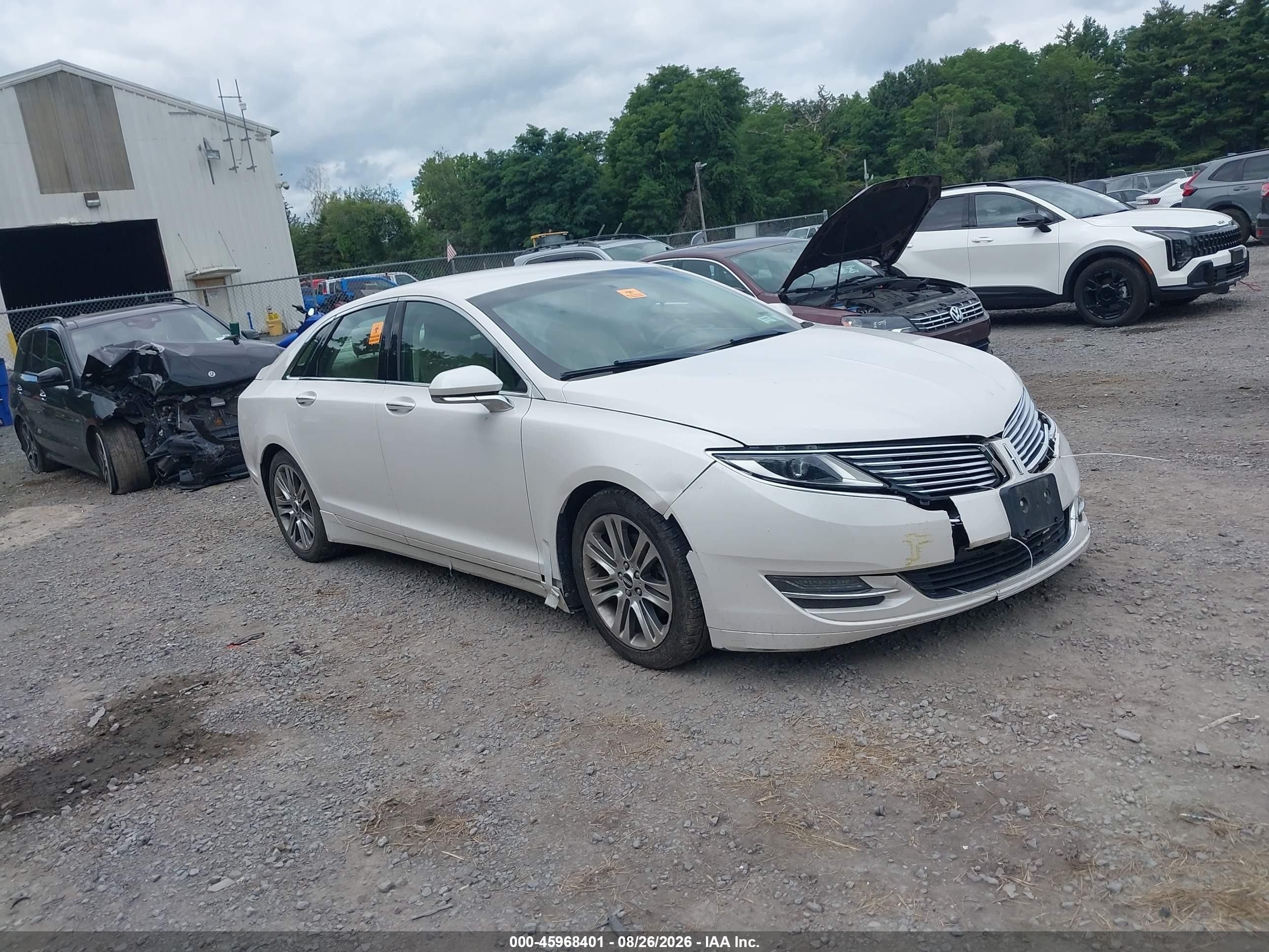 2013 Lincoln MKZ VIN 3LN6L2G98DR823598 IAAI salvage auction — Biohazard/Chemical, Mv-907A (New York), sold $800 on 2026-09-10 (photo 1)