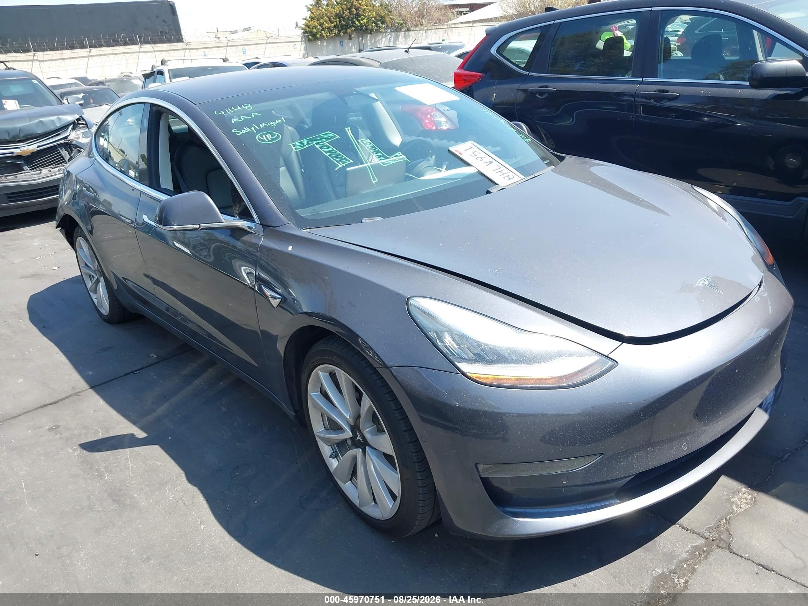 2018 Tesla Model 3 VIN 5YJ3E1EA5JF163087 IAAI salvage auction — Rear End, Salvage Certificate (California), sold $4,100 on 2026-09-13 (photo 1)