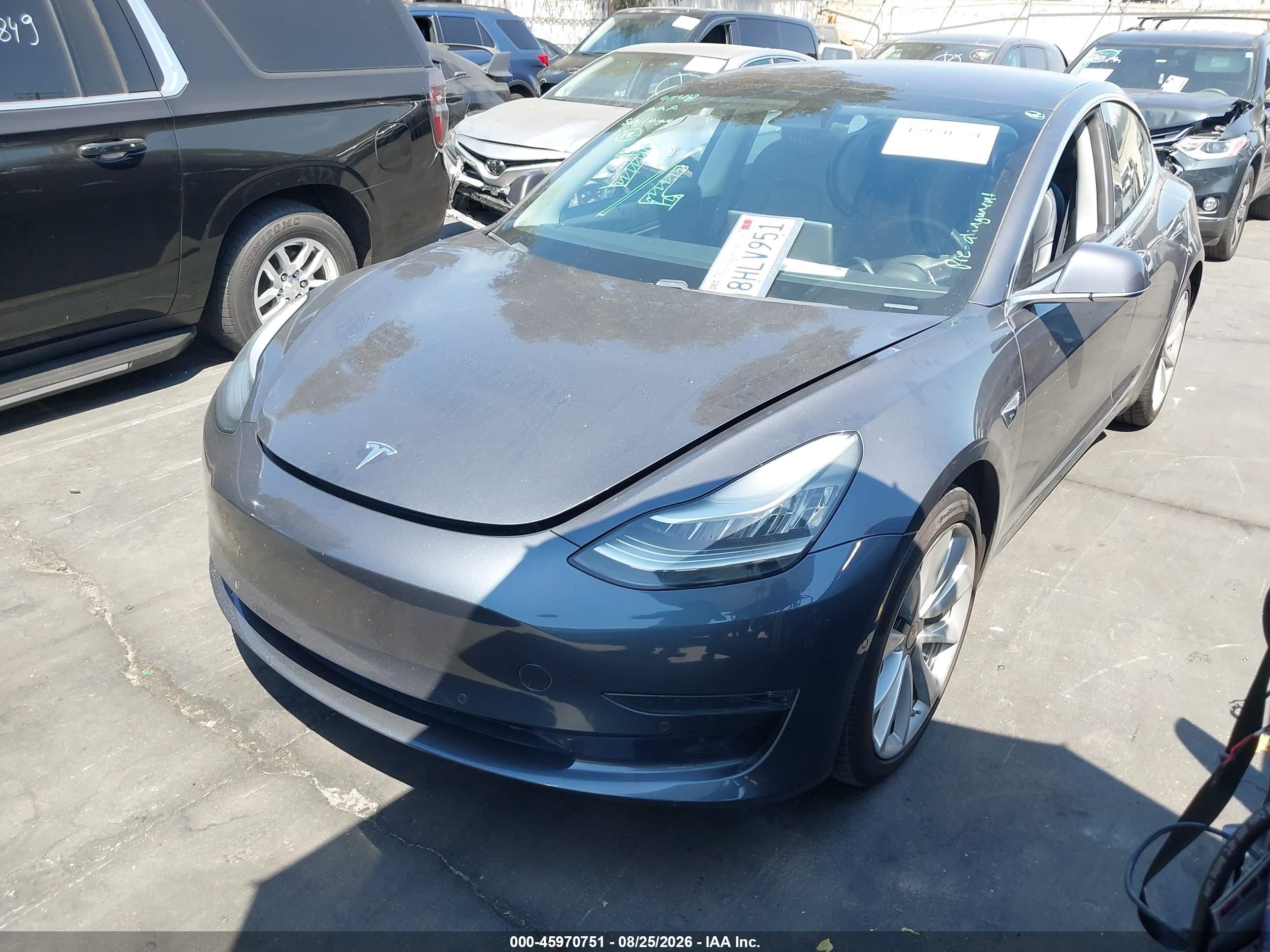 2018 Tesla Model 3 VIN 5YJ3E1EA5JF163087 IAAI salvage auction — Rear End, Salvage Certificate (California), sold $4,100 on 2026-09-13 (photo 2)