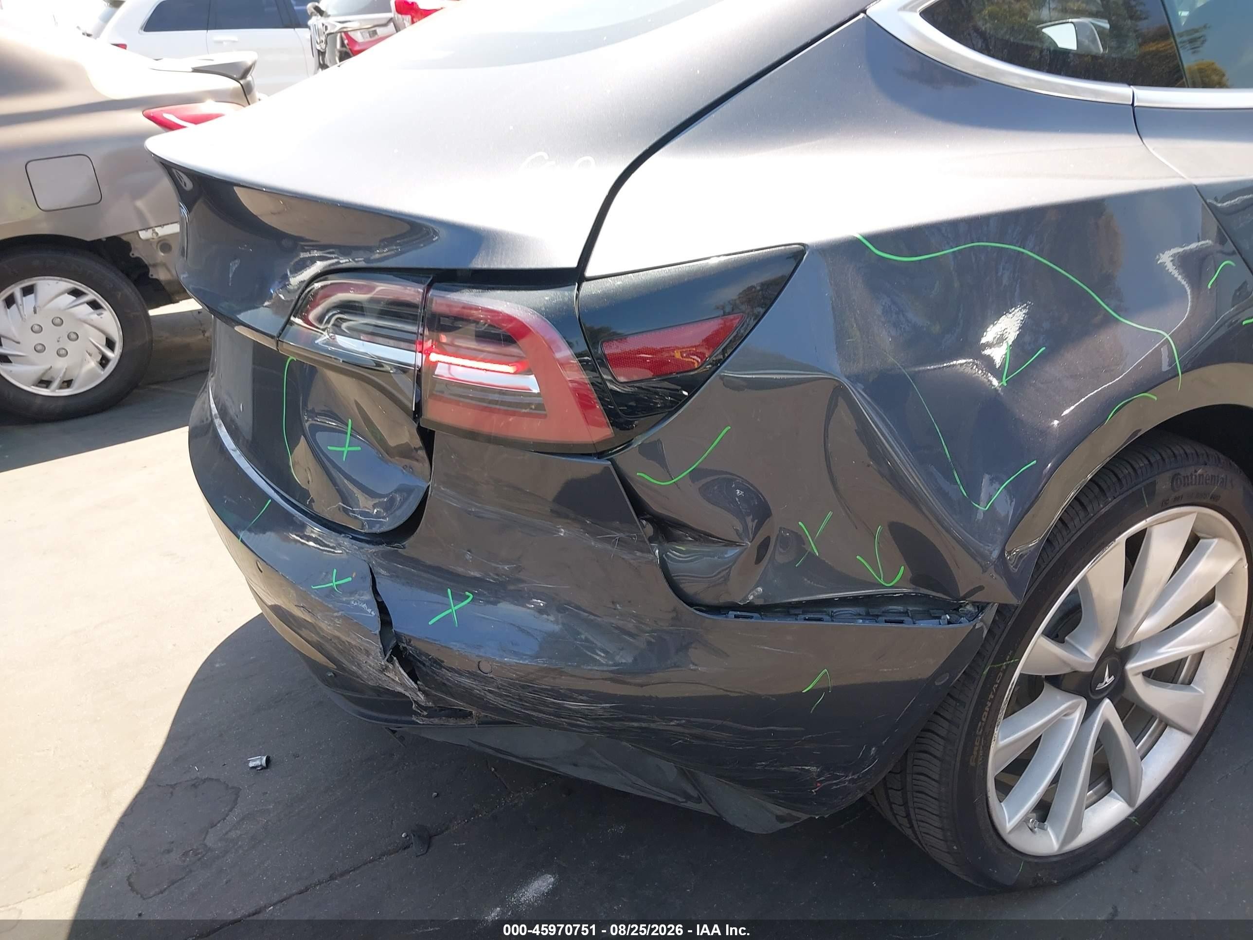 2018 Tesla Model 3 VIN 5YJ3E1EA5JF163087 IAAI salvage auction — Rear End, Salvage Certificate (California), sold $4,100 on 2026-09-13 (photo 6)