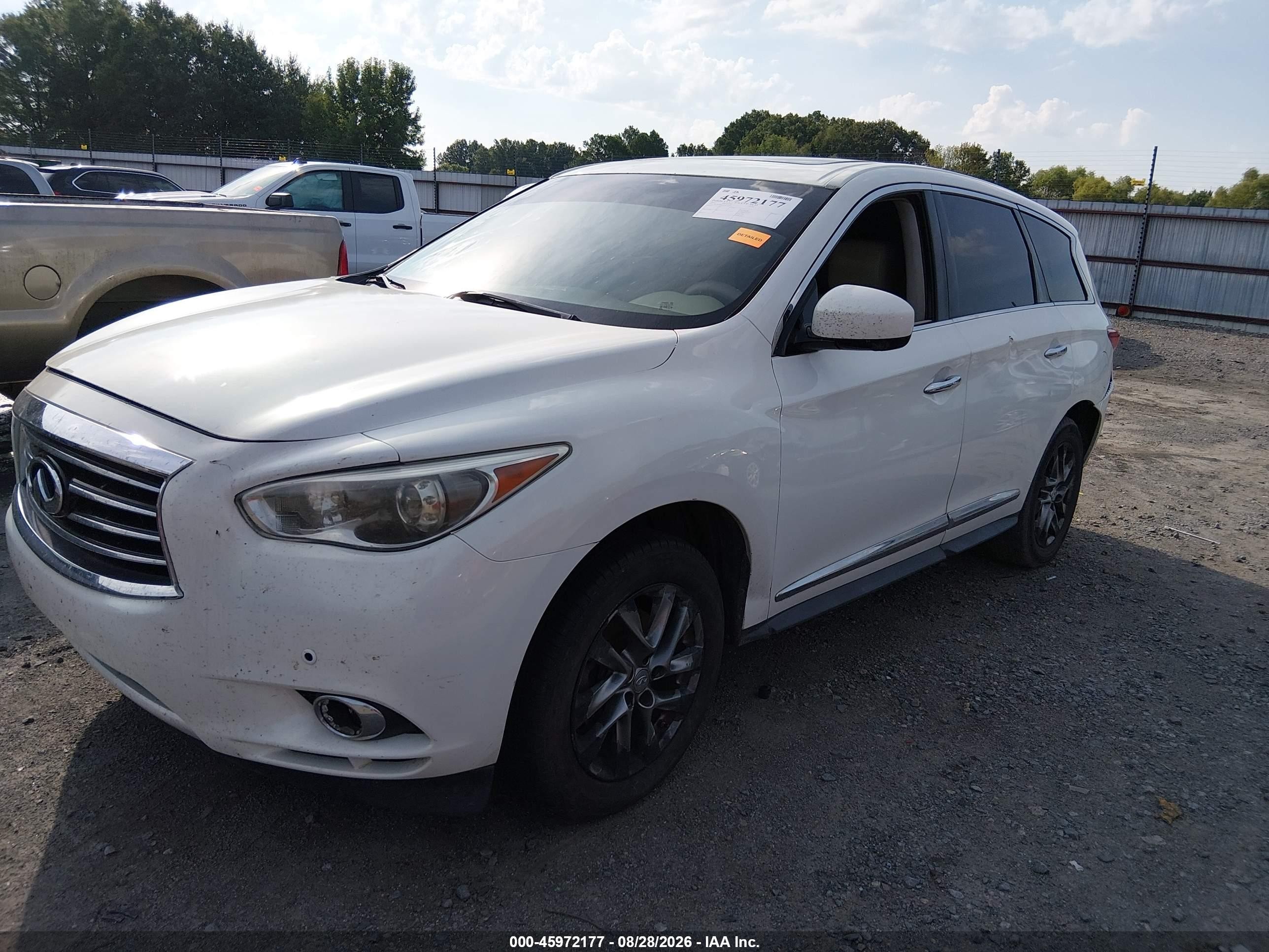 2013 Infiniti Jx VIN 5N1AL0MM5DC312940 IAAI salvage auction — Normal Wear, Clear (Arkansas), sold $1,000 on 2026-09-18 (photo 2)