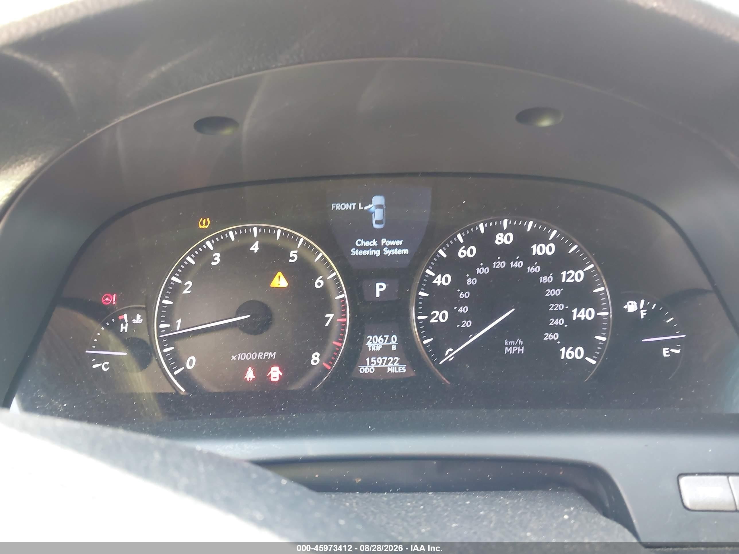 2008 Lexus Ls VIN JTHBL46FX85076535 IAAI salvage auction — Front End, Salvage (Ohio), sold $1,050 on 2026-10-01 (photo 7)
