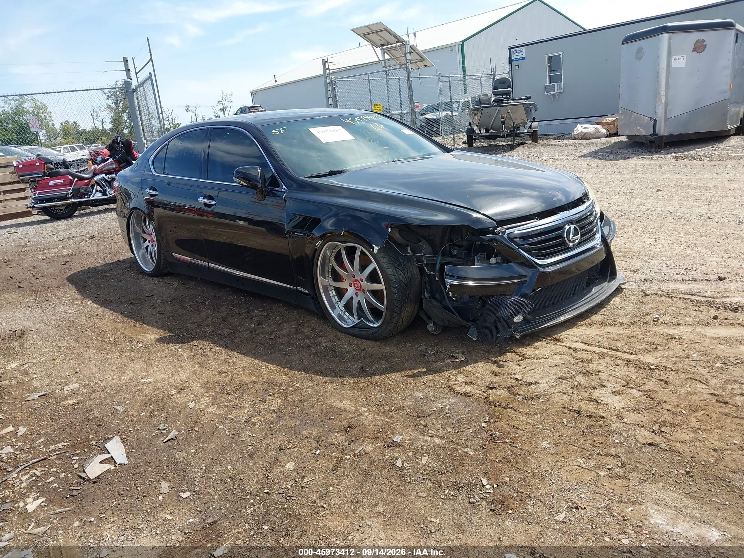 2008 Lexus Ls VIN JTHBL46FX85076535 IAAI salvage auction — Front End, Salvage (Ohio), sold $1,050 on 2026-10-01 (photo 1)