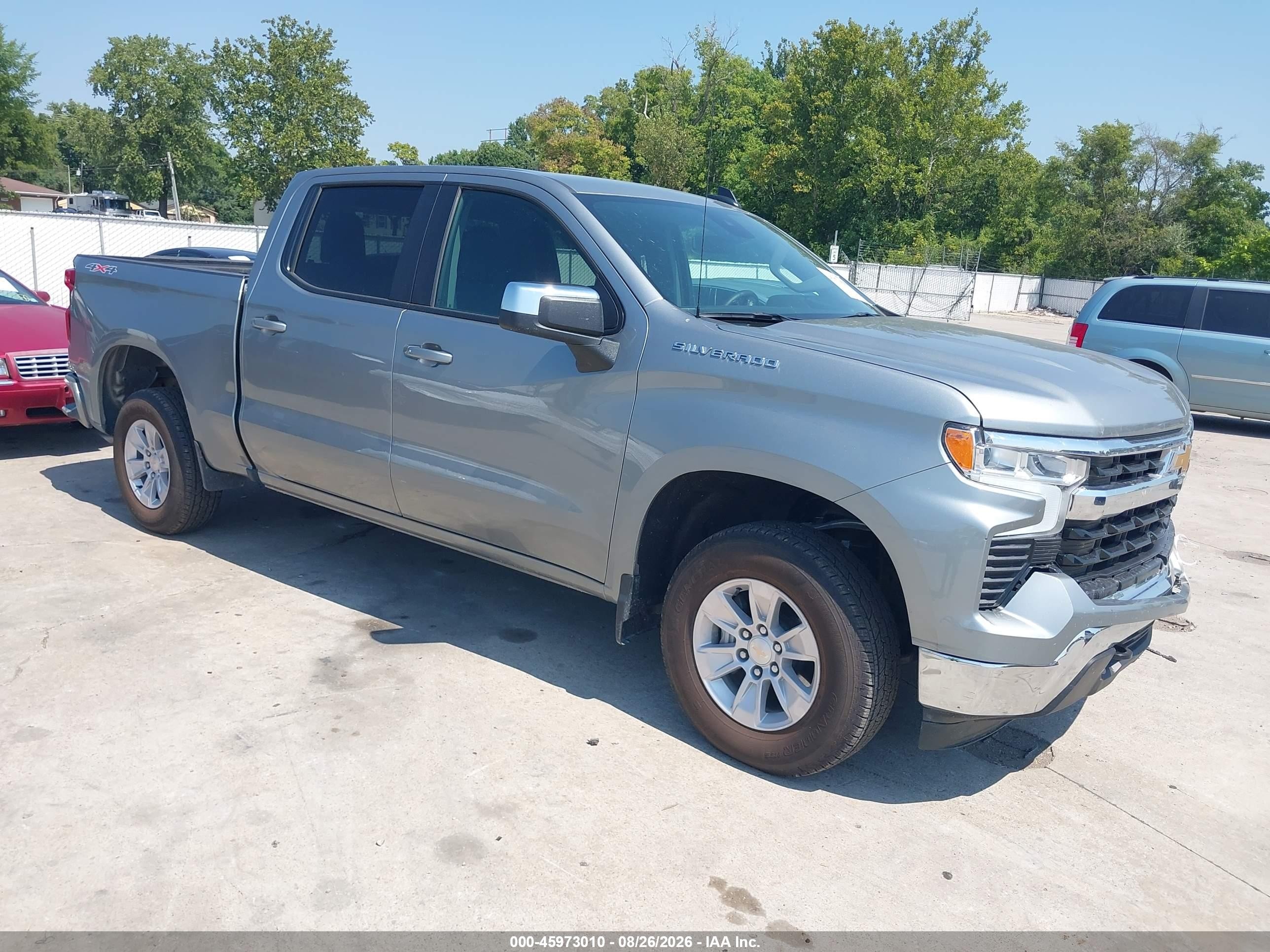 2026 Chevrolet Silverado 1500 VIN 2GCUKDED9T1185236 IAAI salvage auction — Front End, Enterprise Vehicles Clear Only (Kansas), sold $25,750 on 2026-08-29 (photo 1)