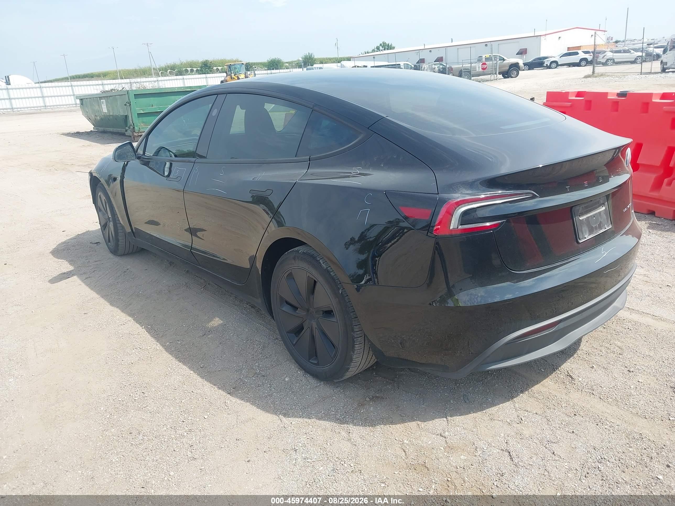 2024 Tesla Model 3 VIN 5YJ3E1EB1RF786792 IAAI salvage auction — Front End, Certificate Of Title (Nebraska), sold $13,100 on 2026-09-12 (photo 3)