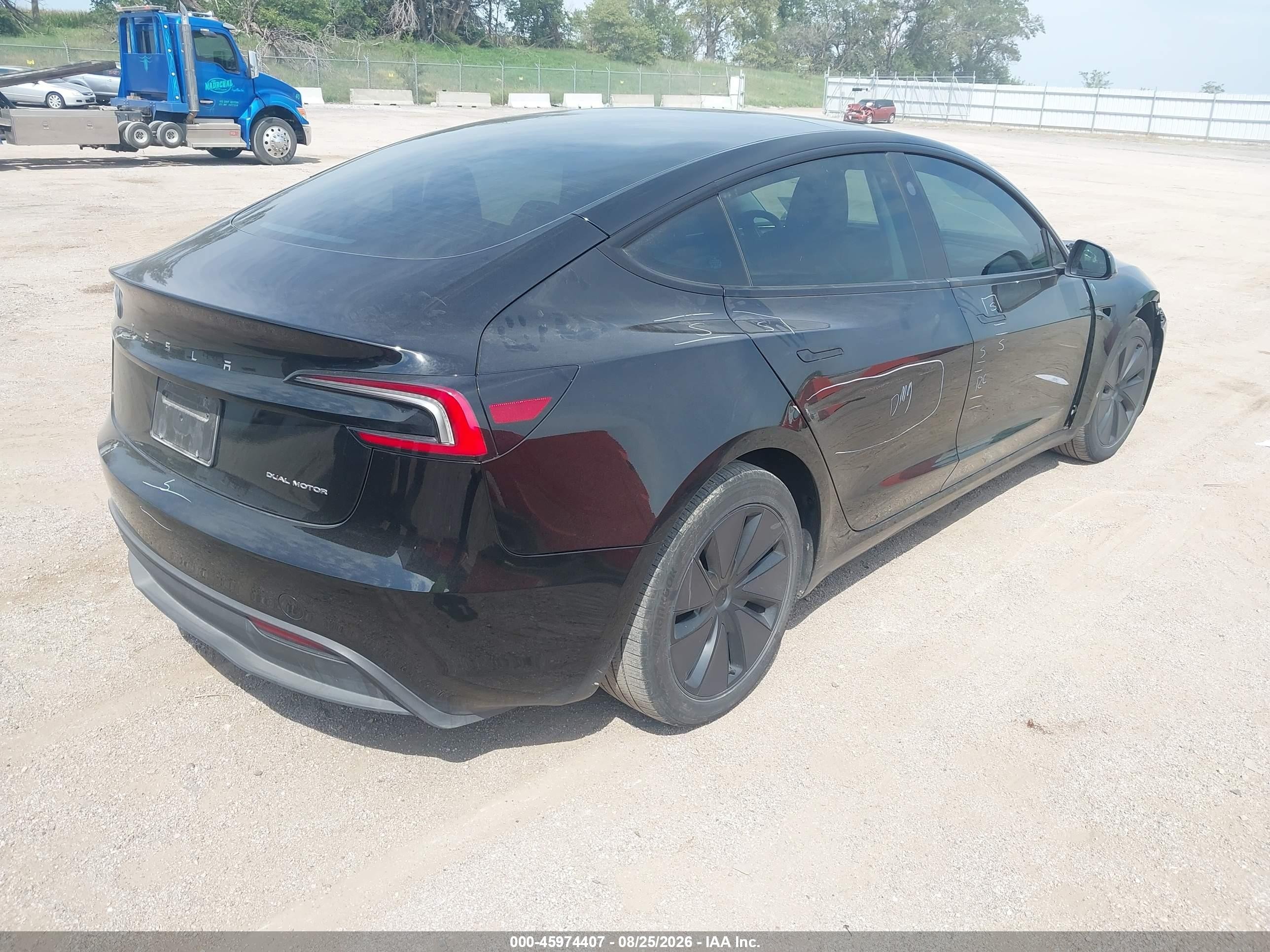 2024 Tesla Model 3 VIN 5YJ3E1EB1RF786792 IAAI salvage auction — Front End, Certificate Of Title (Nebraska), sold $13,100 on 2026-09-12 (photo 4)
