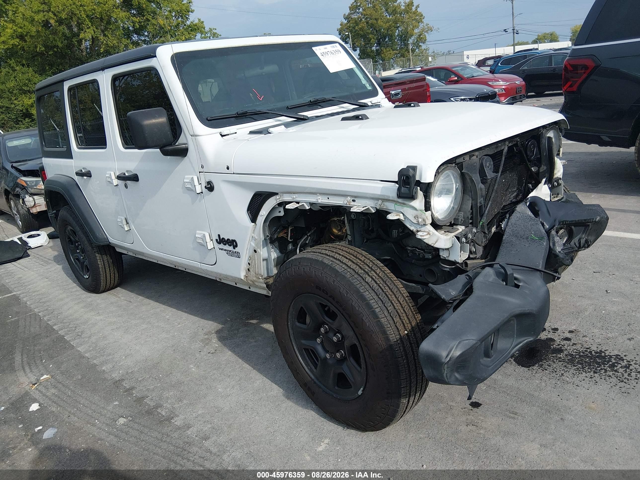 2021 Jeep Wrangler Unlimited VIN 1C4HJXDG1MW763485 — IAAI salvage auction photo