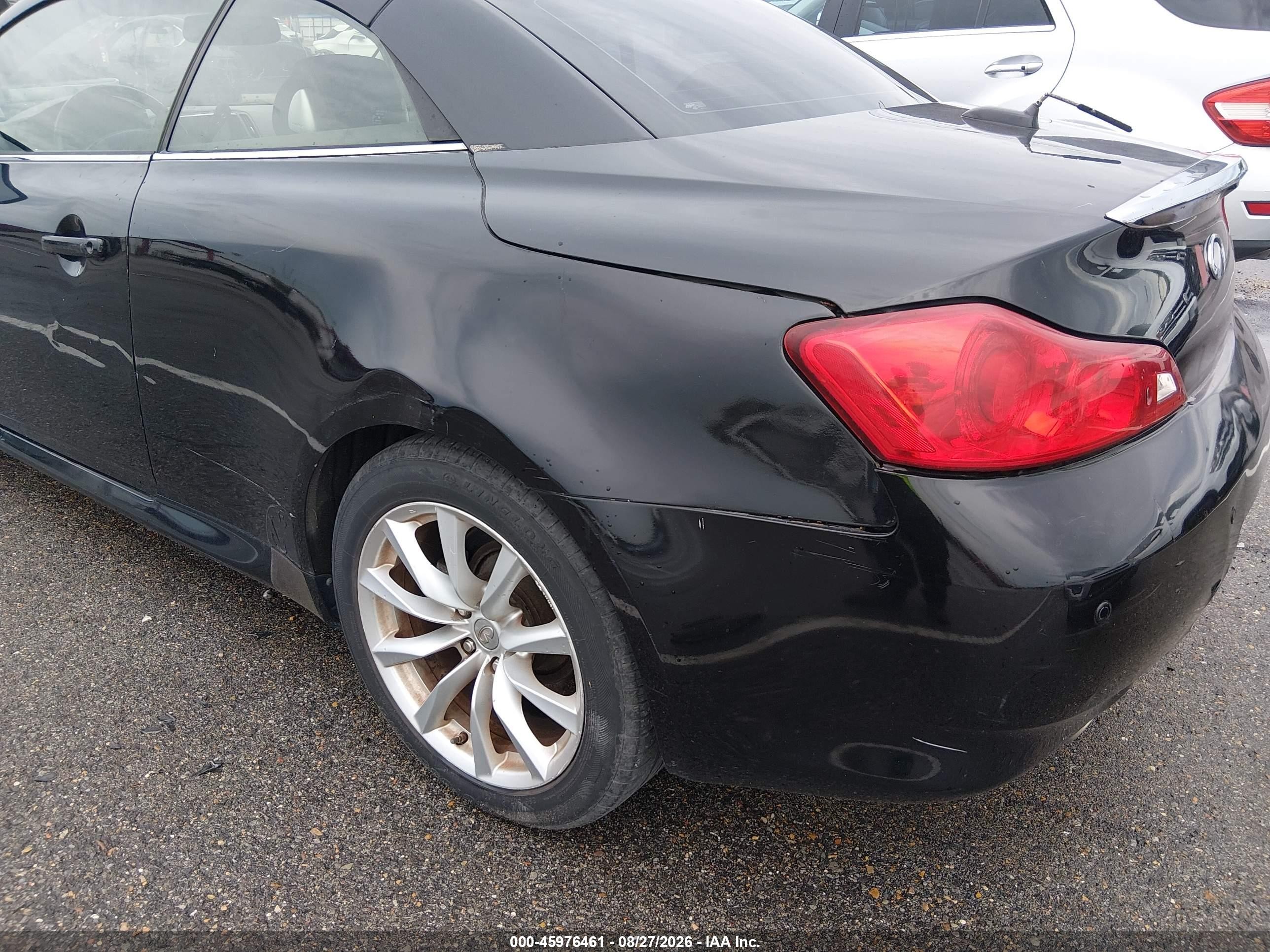 2013 Infiniti G VIN JN1CV6FE0DM770415 IAAI salvage auction — Water/Flood, Salvage (Louisiana), sold $1,350 on 2026-09-23 (photo 6)