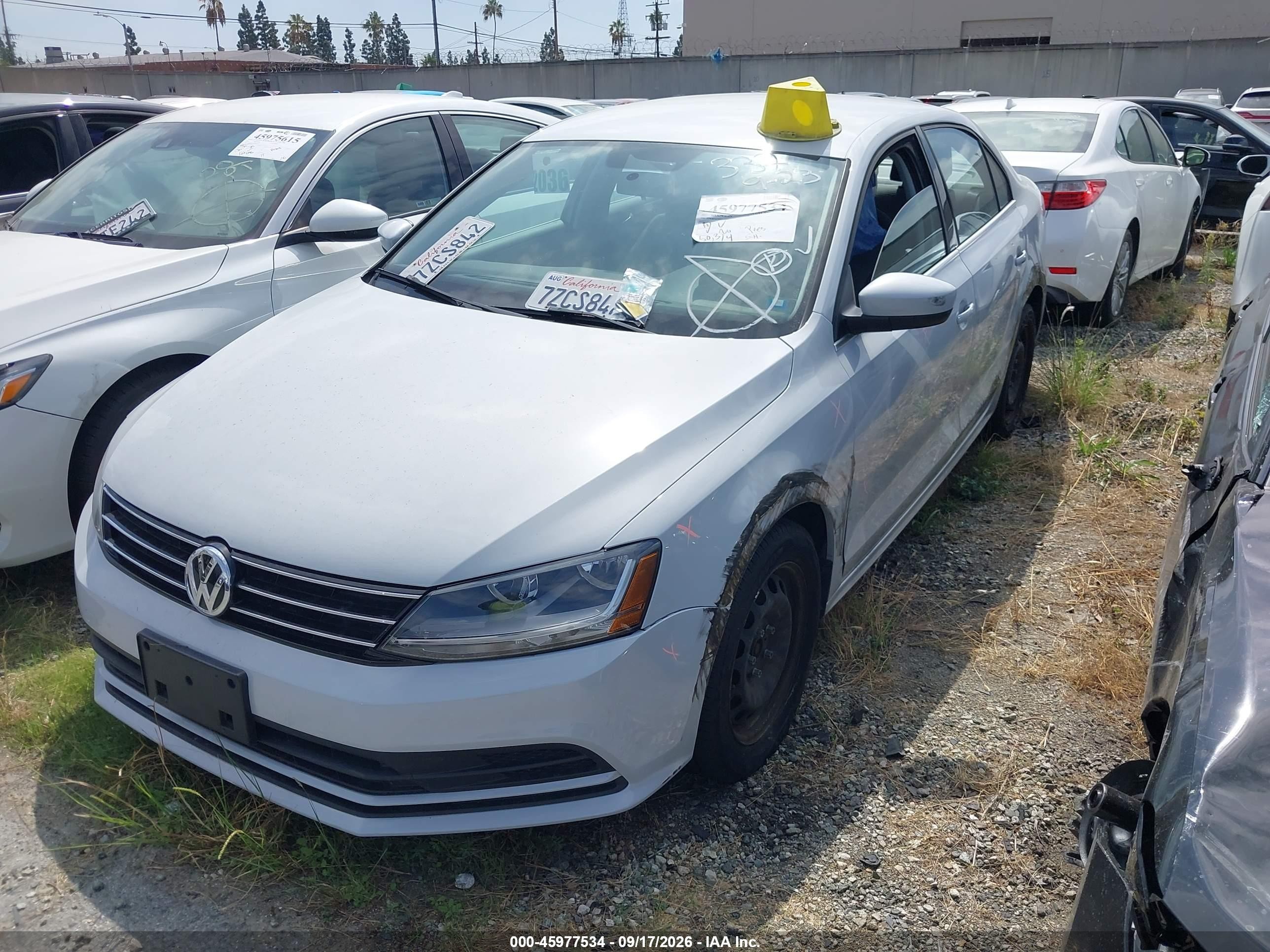 2017 Volkswagen Jetta VIN 3VW2B7AJ3HM343006 IAAI salvage auction — Side, Salvage Certificate (California), sold $3,850 on 2026-09-19 (photo 2)