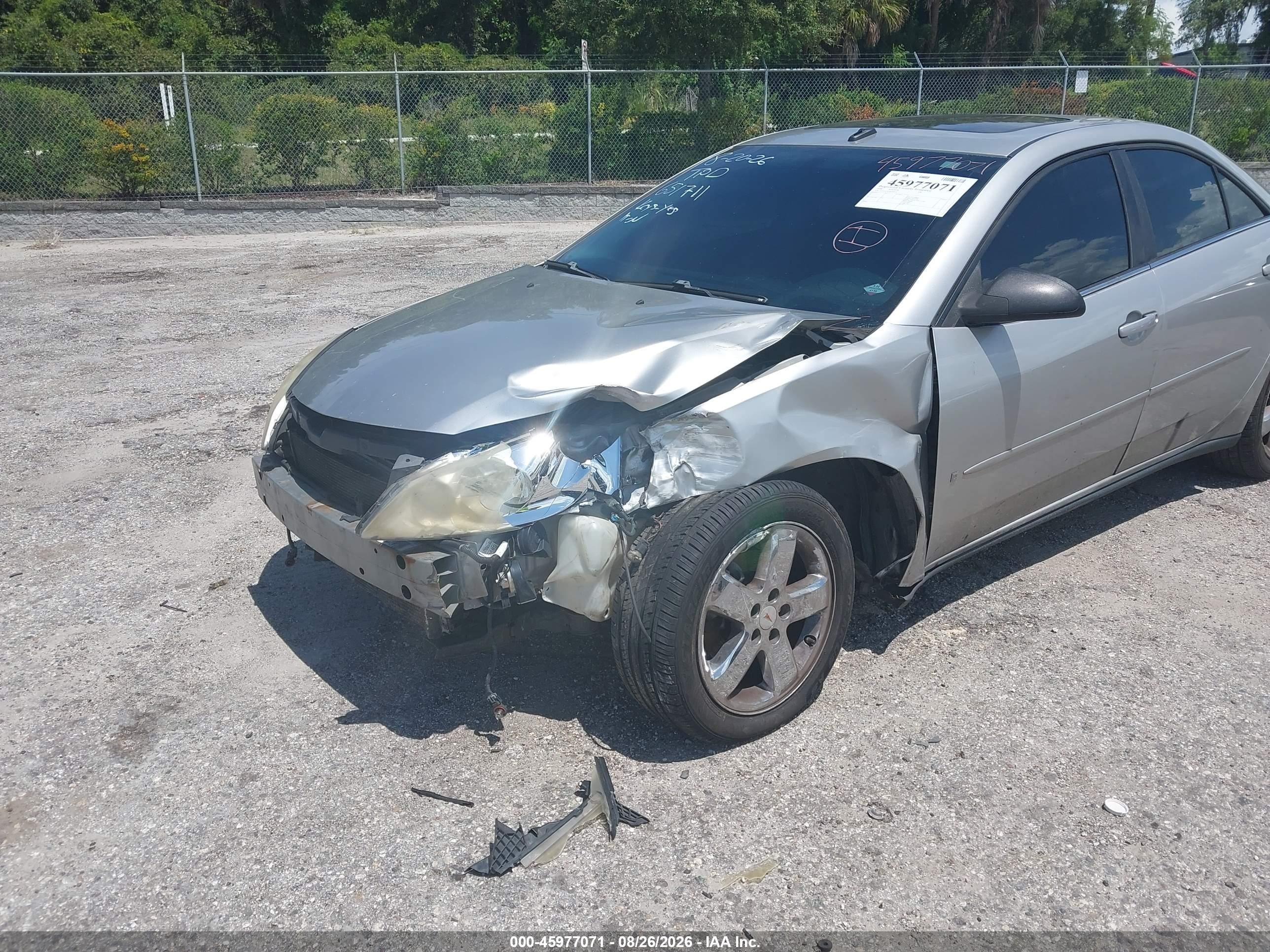 2008 Pontiac G6 VIN 1G2ZH57N384166312 IAAI salvage auction — Front End, Rebuildable (Florida), sold $325 on 2026-09-11 (photo 6)