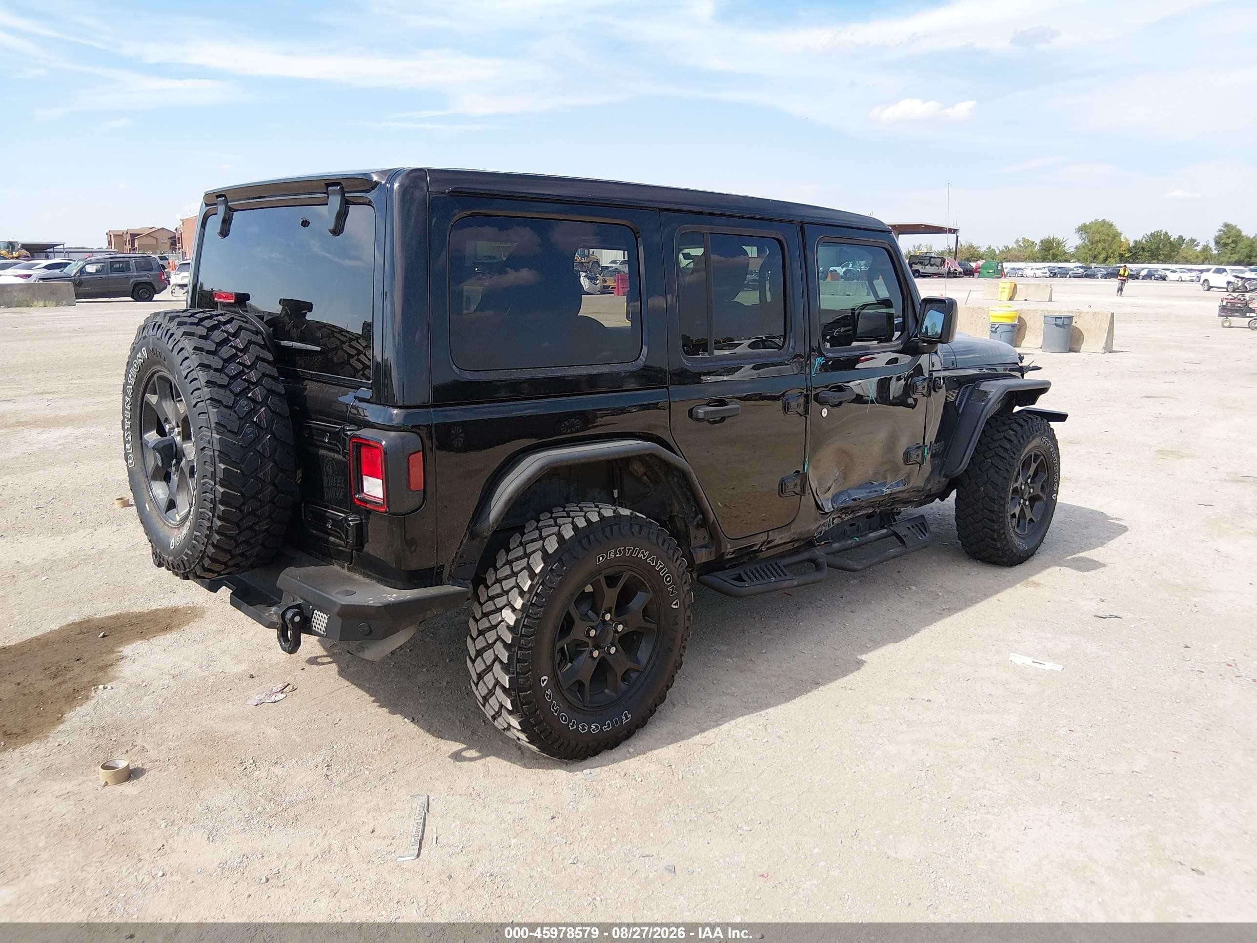 2023 Jeep Wrangler / VIN 1C4HJXDGXPW543511 IAAI salvage auction — Side, Original (Texas), sold $16,400 on 2026-10-02 (photo 4)