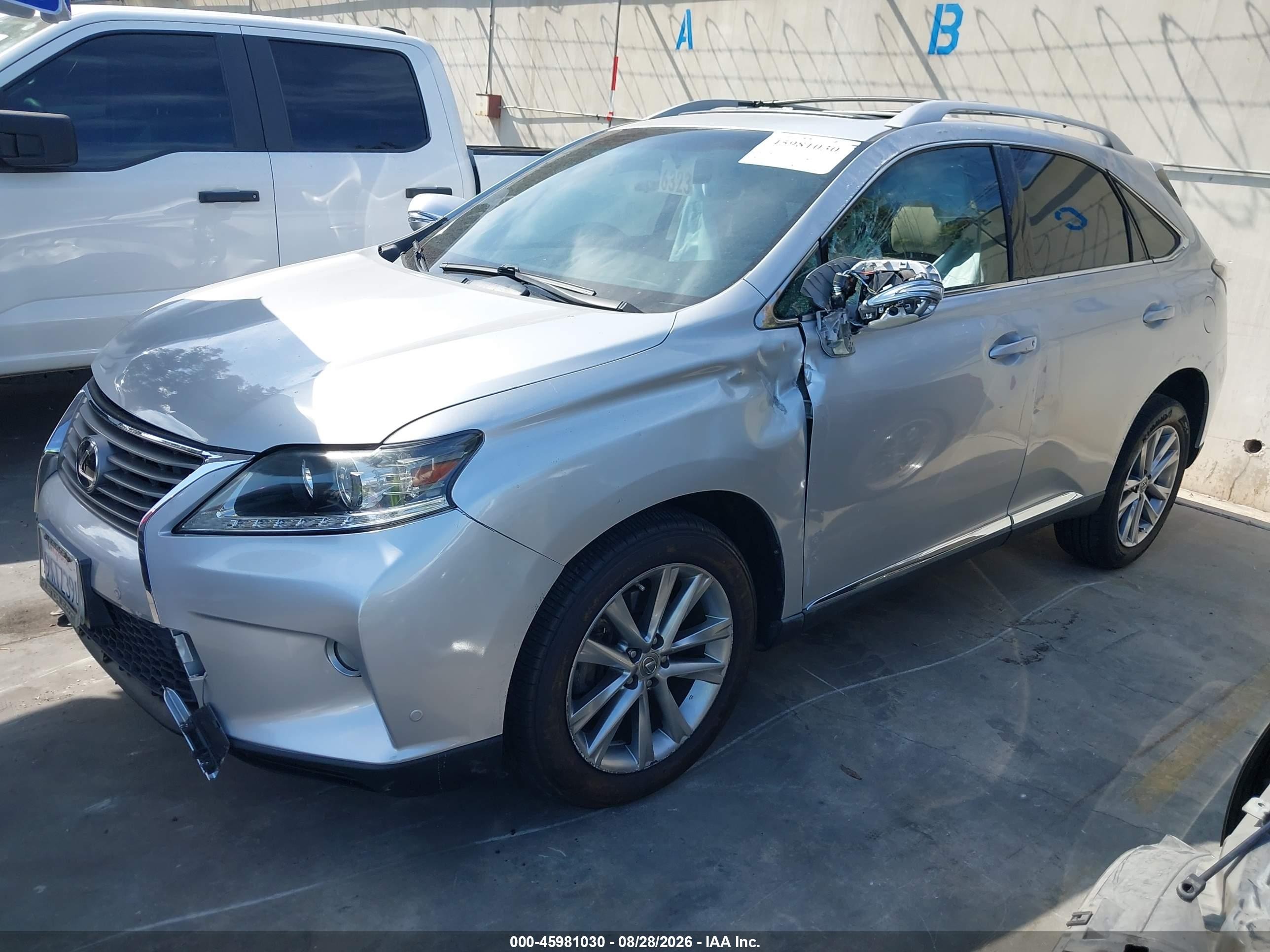 2013 Lexus RX 350 VIN 2T2ZK1BA4DC093013 IAAI salvage auction — Side, Salvage Certificate (California), sold $4,150 on 2026-09-13 (photo 2)